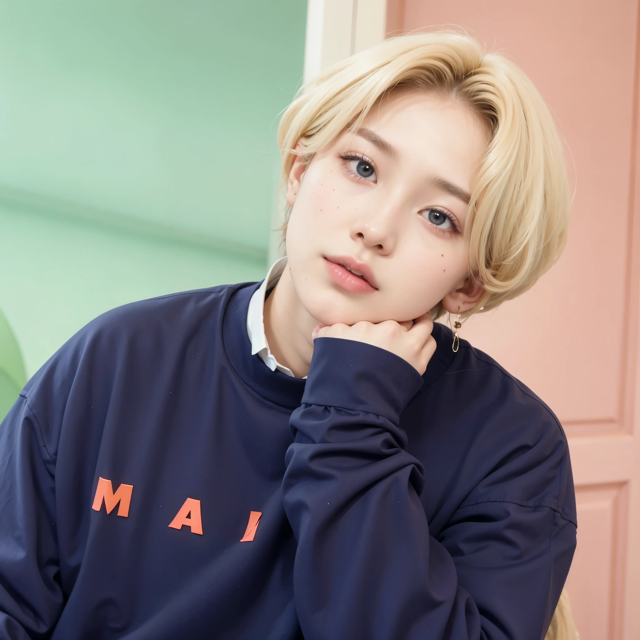 mulher arafa com cabelo colorido sentada em uma mesa, Jung Jaehyun, adorable and pale korean face, Ulzzang inteligente, Kim Doyoung, com cabelo curto, jossi do blackpink, Hong junho hyung, Tae June Kim, Ulzzang, o corte Hime, Jaeyeon Nam, xqc, Parque Jimin, cabelo curto platinado moleca