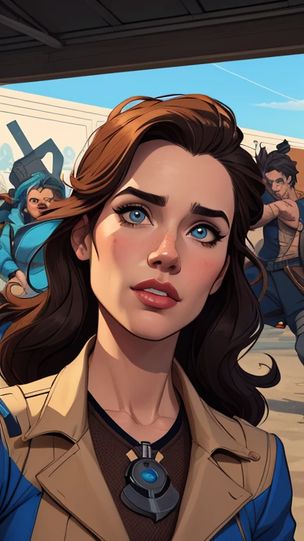 Female GTA style character jeday style warrior armed with a .38 revolver western style atompunk Fallout 4 Jennifer Connelly le with war marks Cartoon image of a woman .Ilustra??o estilo desenho animado, estilo de arte dos desenhos animados, estilo de arte dos desenhos animados, digital illustration style, estilo atompunk design de personagens altamente detalhado, arte digital detalhada coragem, Forest fan art, Design de personagens de retrato, beautiful digital illustration, retrato de alta qualidade, Arte em quadrinhos, mulher jovem cabelo com transas lindas . Queen Anna of ArendelleBeautiful lined eyes Medium large bust and wonderful sexy clothes. image expression of sexual desire from waist to head illustration Queen Anne of Arendelle atompunk style Fallout 4 The perspective is from below, enfatizando a majestade e o poder da Gigante." armed with a 38 western style revolver with a 38 revolver in her hands jeday style warrior in summer clothes on the beach artwork, melhor qualidade,Cartoon style digital illustration style Jill Valentin resident Evil (papel de parede extremamente detalhado da unidade CG 8k), (melhor qualidade), (best illustration), (melhor sombra), absurdos, Realistic lighting, (Abismo), lindo brilho detalhado, arte de , Cartoon style digital illustration style artgermstyle Cartoon style digital illustration