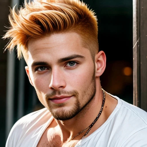 perfect jew man badass 32 years old honey colored hair, short focus on the character's face