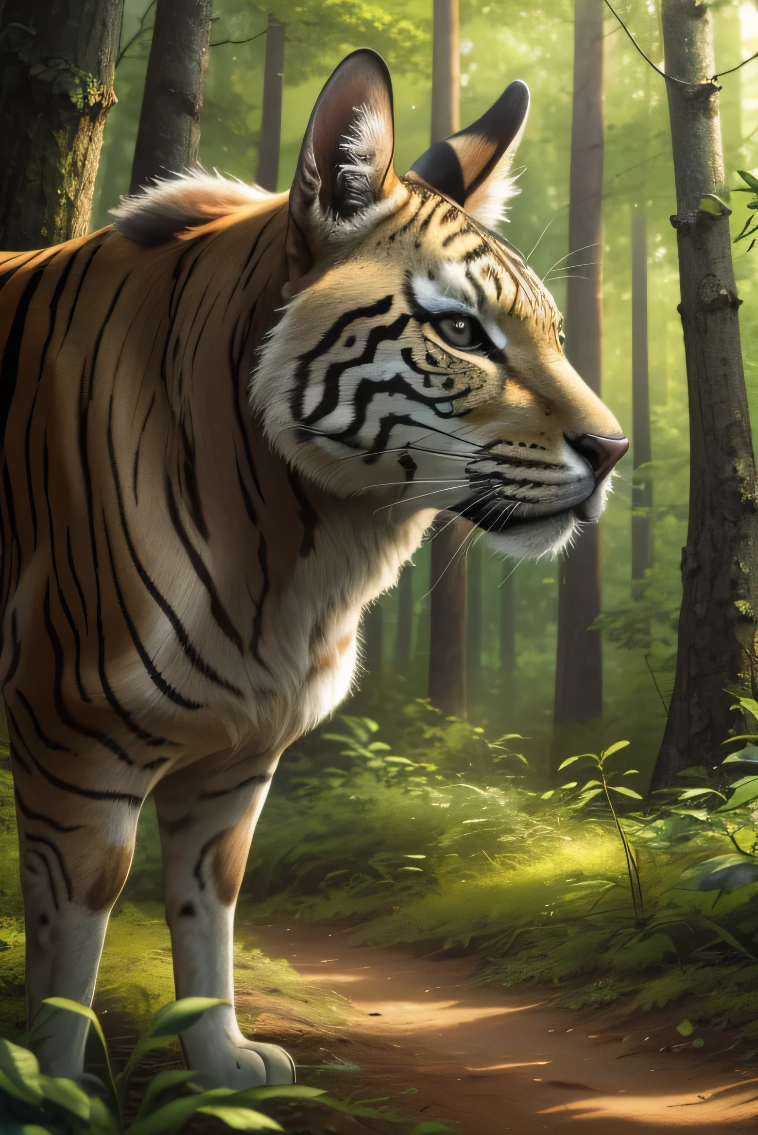 (Intricate Detail, Best Quality, High Resolution, 8k), 1 Dear animal, animal in the forest, normal animal, realistic animal, candid, real animal, dear, forest in background, peaceful atmosphere, Depth of Field, VFX.