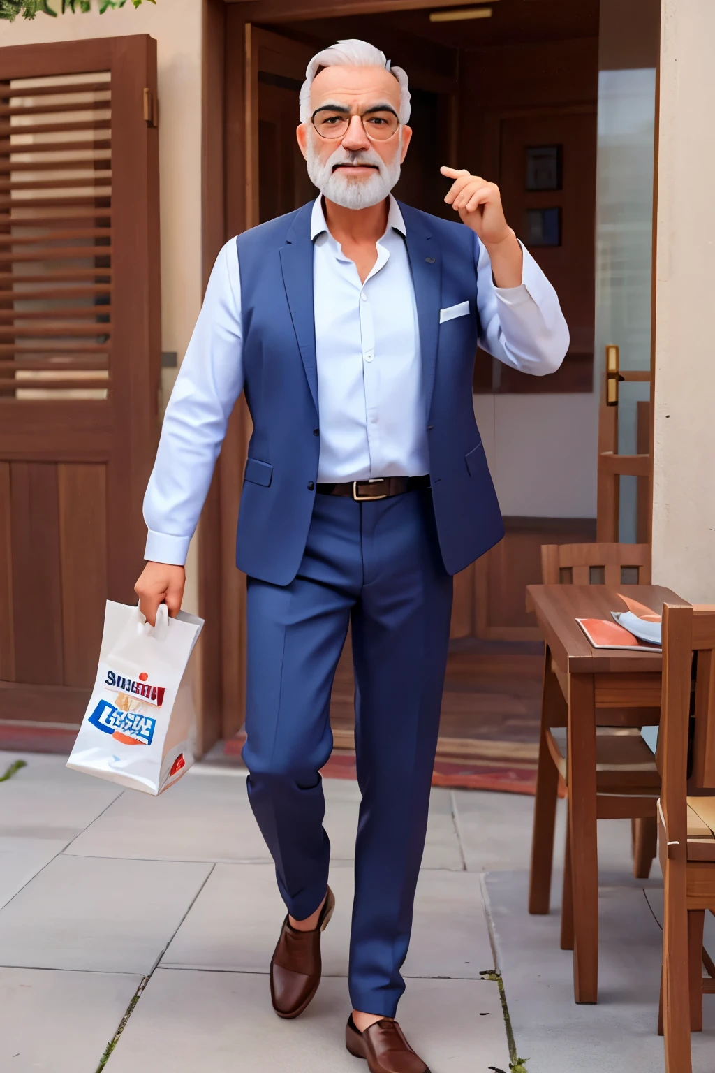 homem cabelos brancos senhor de idade 60, tomando suplemento em uma coqueteleira de academia, com roupas de senhor em um fundo de academia de muscula