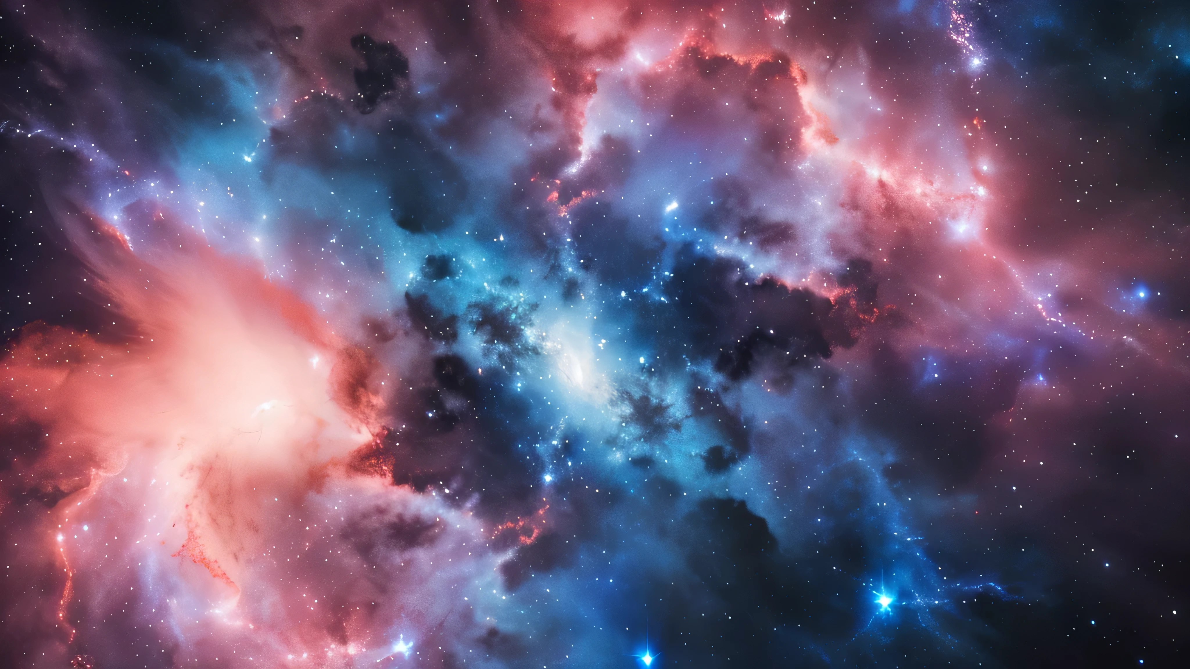 dark blue, nebula, cosmos, outer space, smoke, lightning thunder, high detail, 8k, best quality