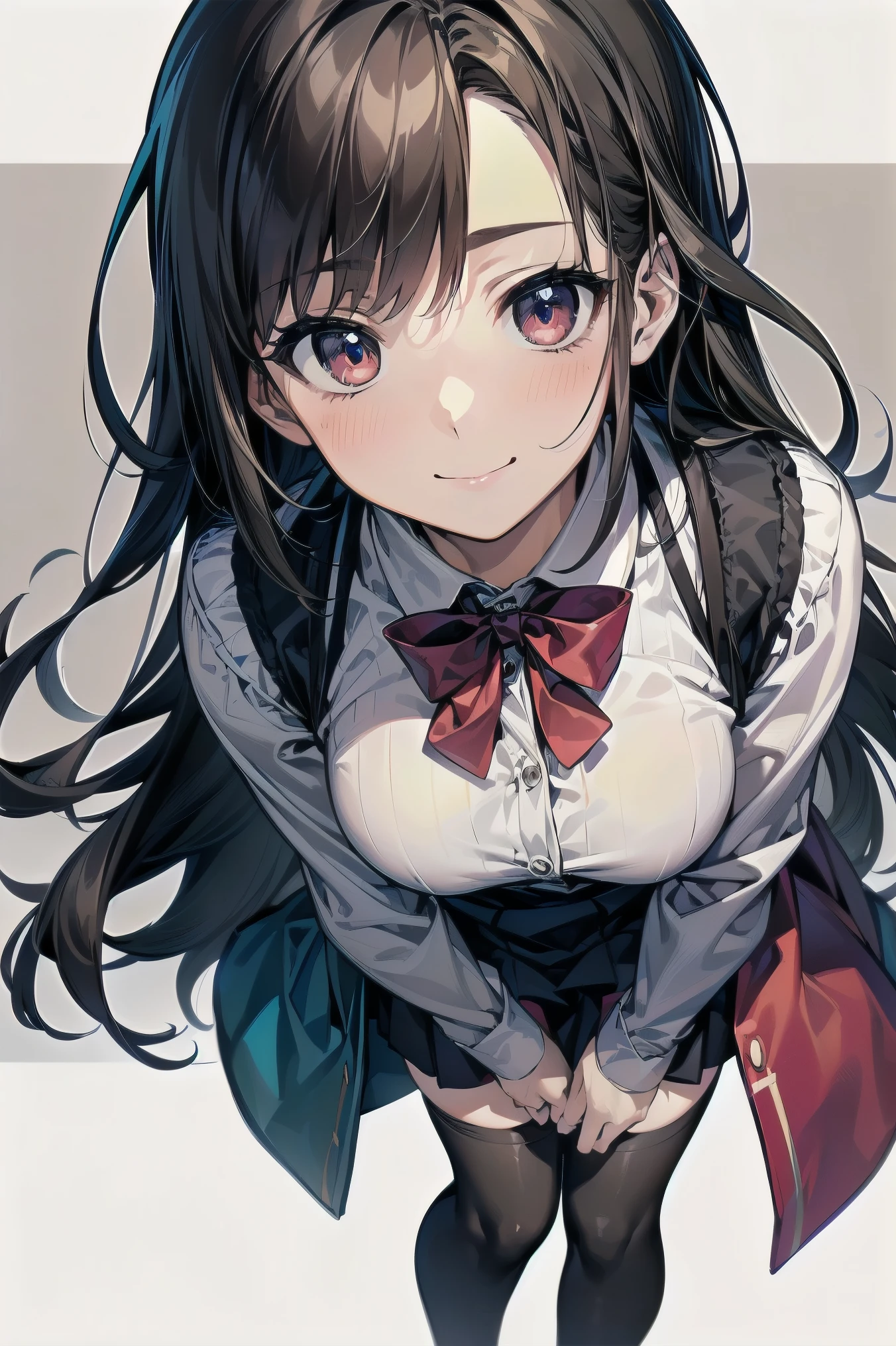 ((masterpiece)), ((highest quality)), ((highest quality)), ((非常にdetailedな)), ((8k cg wallpaper)), ((Very delicate and beautiful)), ((figure)), (High resolution), One girl, high school girl, Black Hair, smile, ((非常に美しくdetailedなアニメの顔))((非常にdetailedなゲームCGキャラクターの目)), , Black high socks, zettai_ryoiki, more_detailed:-1, more_detailed:0, more_detailed:0.5, more_detailed:1, more_detailed:1.5