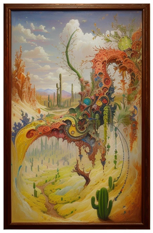 painting of a desert landscape with a cactus, сюрреалистический canvas, oil, surrealism, canvas, oil, a surreal painting, surreal painting, surrealist oil painting, Шедевр абстрактного surrealismа, surreal painting, a surrealistic landscape painting, a surrealistic landscape, second mason, psychedelic painting, inspired by André Masson, surreal painting