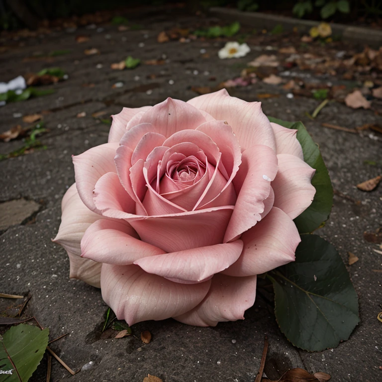 Uma rosa(flor) na chuva