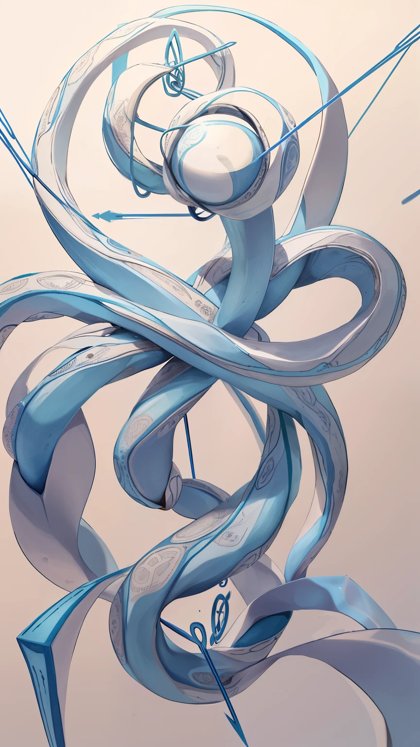 An ancient symbol, a horizontal line about 35 cm long, adorned with two tips at each end, reminiscent of arrows, and at its center, a distinctive point. This seemingly simple glyph came to life as intricate tendrils emerged from within, intertwining and twisting, resembling the ethereal form of tentacles.