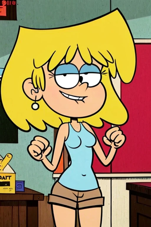 ""loriloud - blue tank top, brown shorts, posing for playboy magazine" Masterpiece, sexy cartonn, beautiful cartoon, insanely detailed and intricate, High quality, ray tracing, high coherence, deep focused image, realistic full-length photo, anatomically correct, short blond hair, sensual smile, perfect eyebrows, perfect fingers, action pose, looking at viewer, in the loud house, hypermaximalist, sensual, provocative, beautiful, exotic, revealing, appealing, attractive, erotic, hyper-realistic, super detailed, perfect, masterpiece, popular on Flickr, published on March 19, 2018” FANTASY,VAMPIRO,ELFO,TERROR,COMICS,MANHUA,MANWHA,Mango,SCIENCE FICTION,NOVEL,