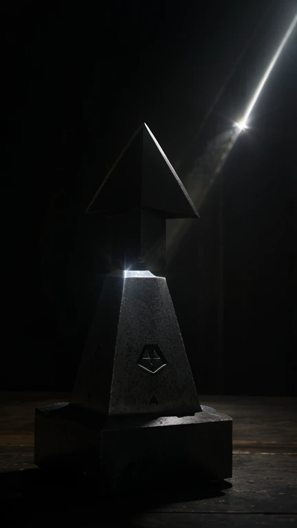 an anvil in a dark space with light shining on the whole anvil