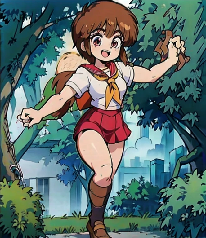 ((masterpiece)), (best quality), official art, extremely detailed CG, unity 8k wallpaper, ultra detailed, highly detailed, detailed background, 1girl, solo, muscular, abs, red eyes, long eyelashes, large breasts, superhero, blush, smile, :d, open mouth, , serafuku, (baggysocksplain:1.3), (skiny:1.2), (thin thighs:1.2), full body, in the park,