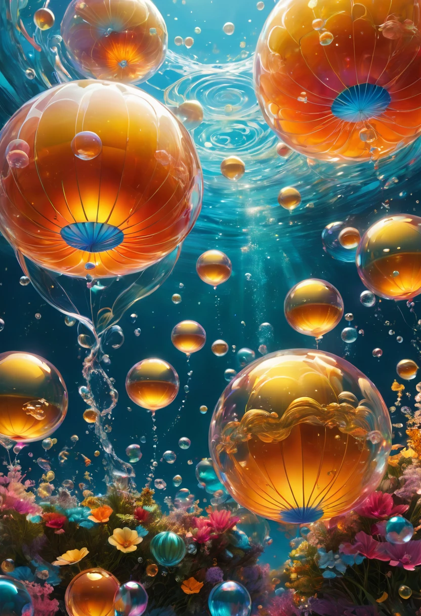 bubbles Floating high in the air, best quality, masterpiece, very aesthetic, perfect composition, intricate details, ultra-detailed