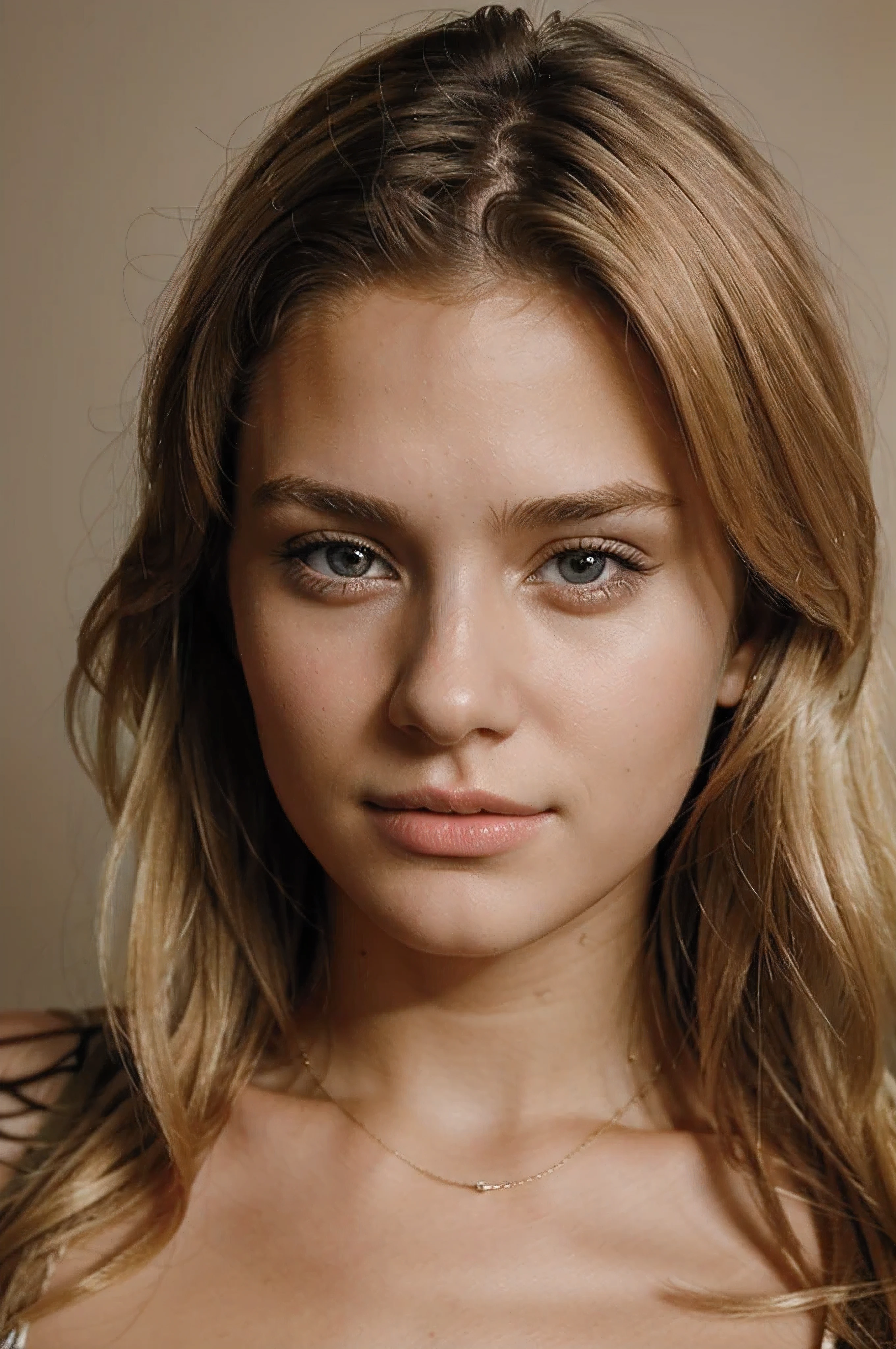 photo-realistic portrait of a beautiful blonde 19 year old girl