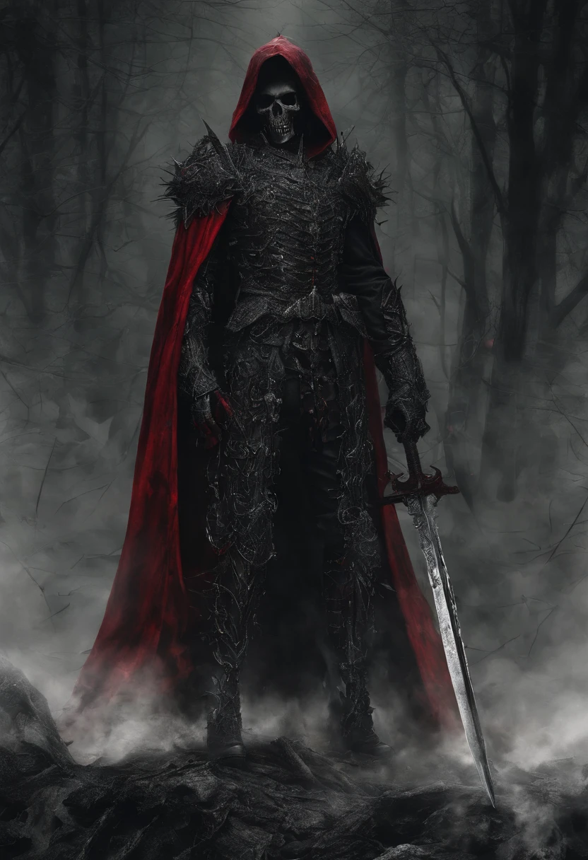Dark army with red sword,Red Cape,