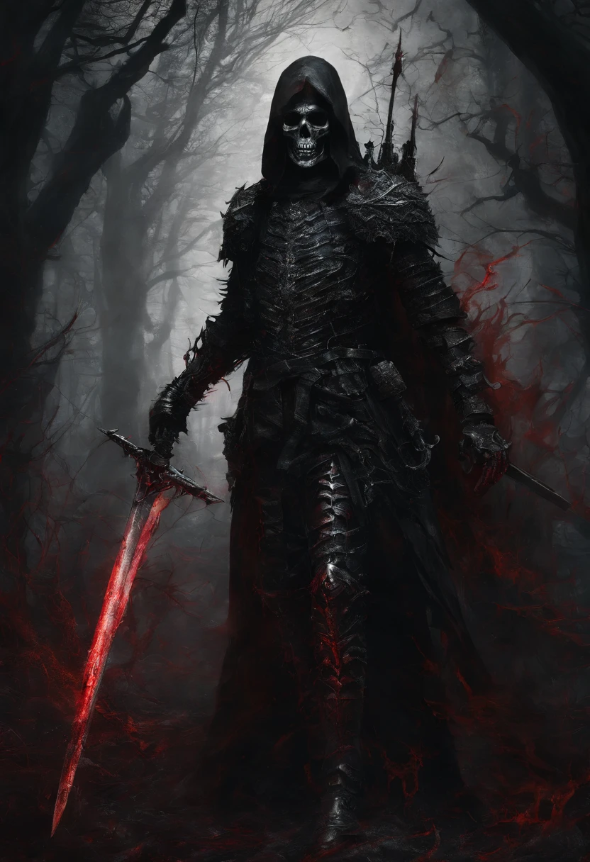 Dark army with glowing red sword