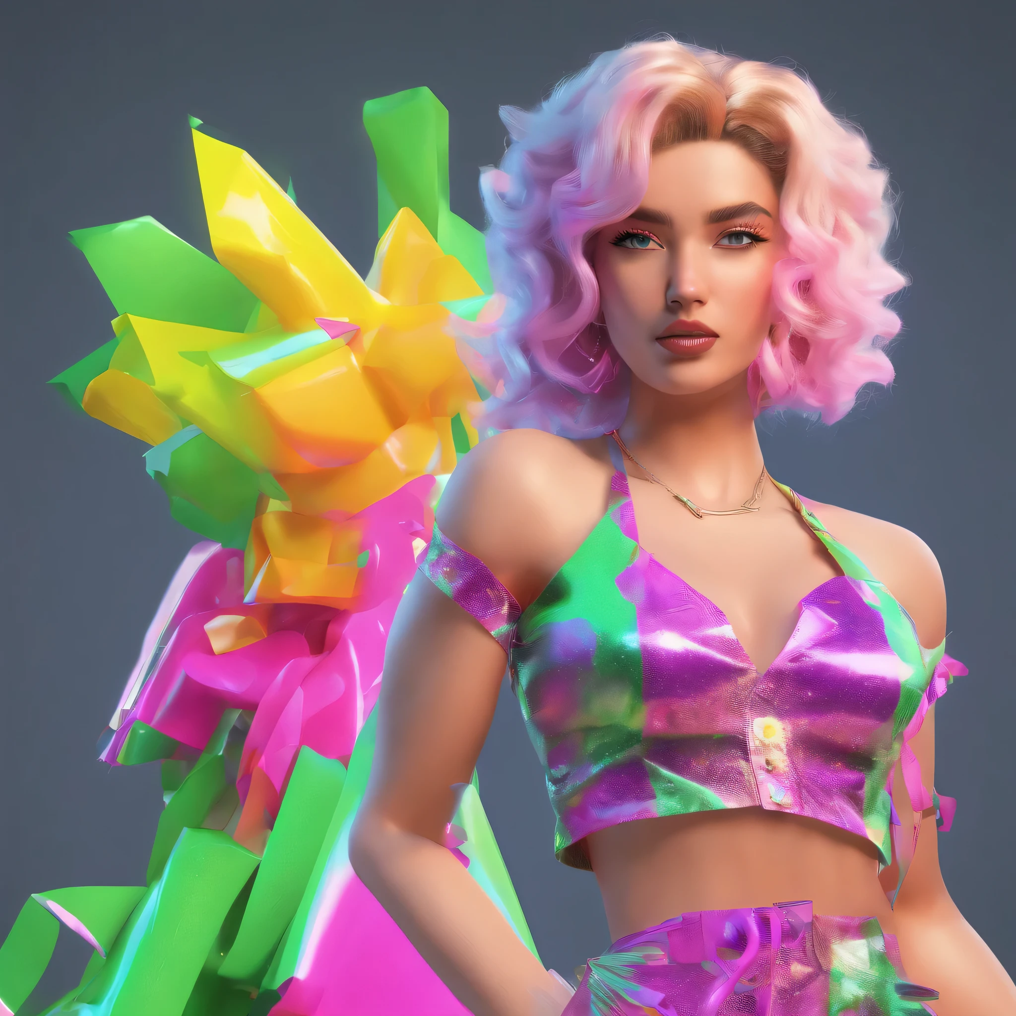 This member brings explosive energy to the stage with their vibrant personality and captivating presence. They're the life of the party, always ready to pump up the crowd with their infectious enthusiasm. 1femboy, lavender blonde hair, green eyes, fashion sense would be a mix between vaporwave and vsco