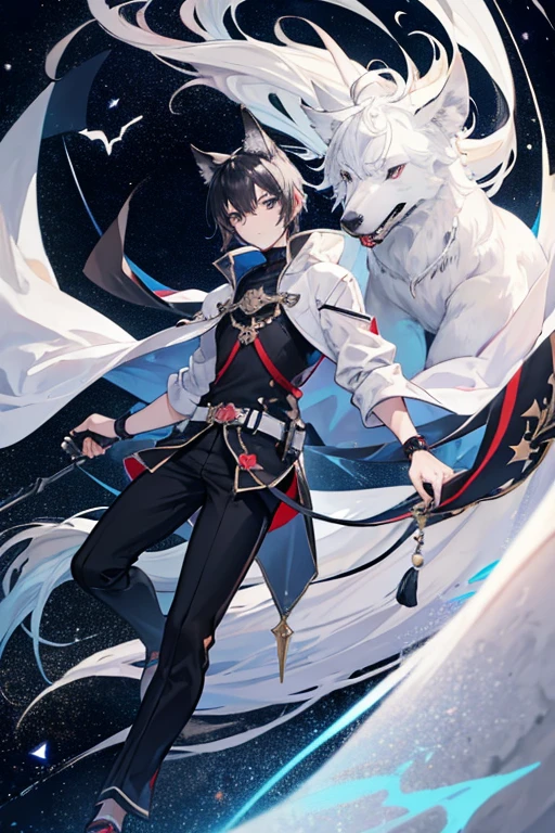 anime - style photo of one man with short white hair and amber eyes in formal clothing sitting on a throne, anime key visual of elegant, delicate androgynous prince, aristocratic appearance, girls frontline style, imperial royal elegant clothing, from girls frontline, beautiful androgynous prince, aristocratic clothing, fine details. girls frontline, royal elegant pose, anime cover, one anime handsome man, official art