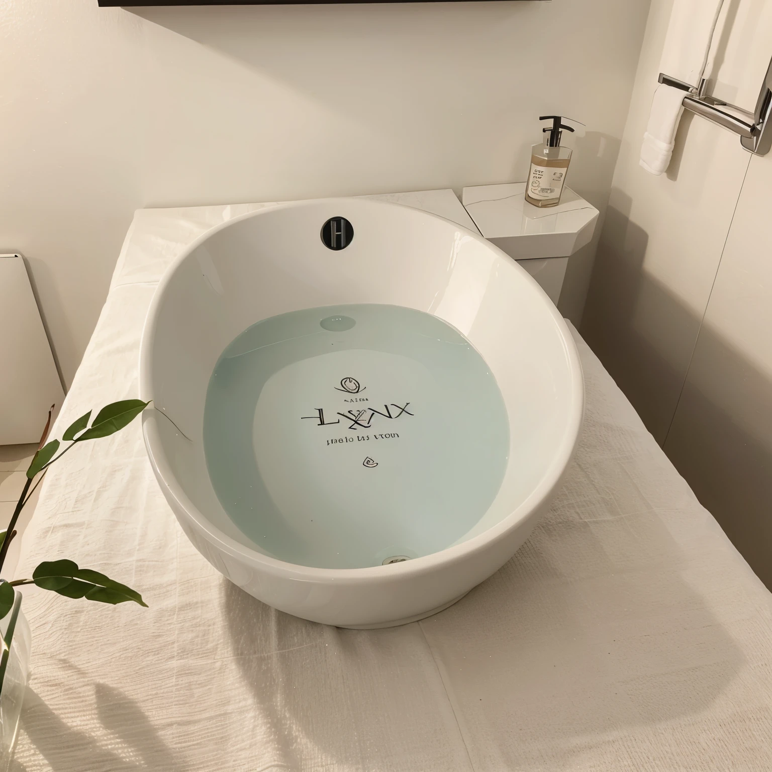[imagem de uma letra "M" e uma letra "T" intertwined in an elegant and modern style, with a small icon of a bed, uma mesa e toalha de banho ao lado, e a palavra "ENXOVAIS" embaixo.]