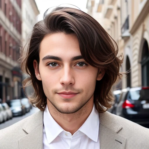 a perfect  asmonean jewish, hair dark blonde stylish short  man, focus on the face