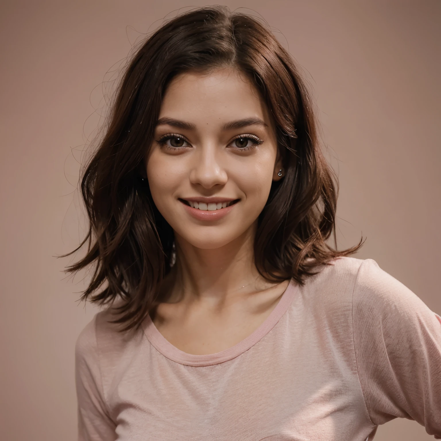 Personagens de free dire feminina com cabelo rosa e mascara preta com un sorriso e blusa pranca
