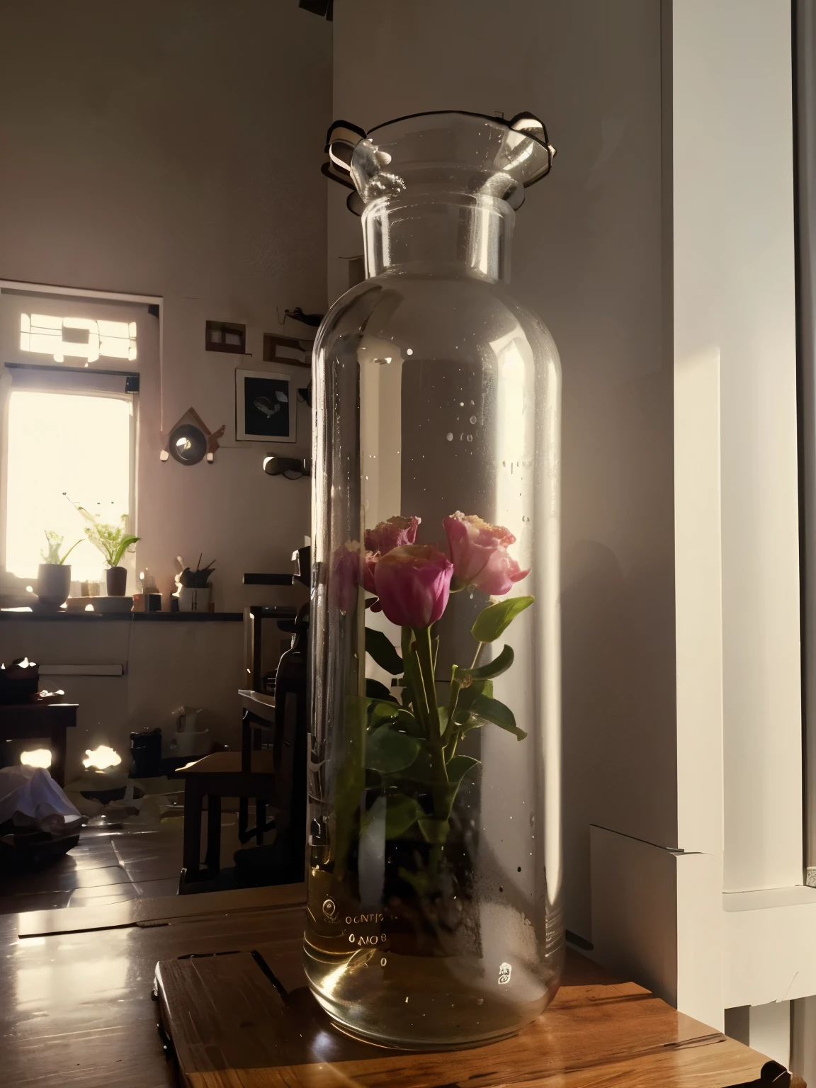 Create a photo of a leaky vase for household purposes.