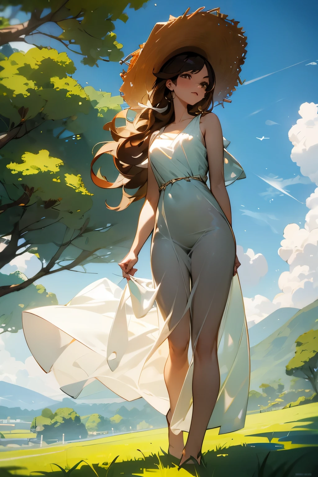 ((masterpiece)),(((bestquality))),((ultra-detailed)),1girl, solo, barefoot, standing, building, smile, floating hair, dutch angle, closed mouth, looking away, outdoors, lingerie 