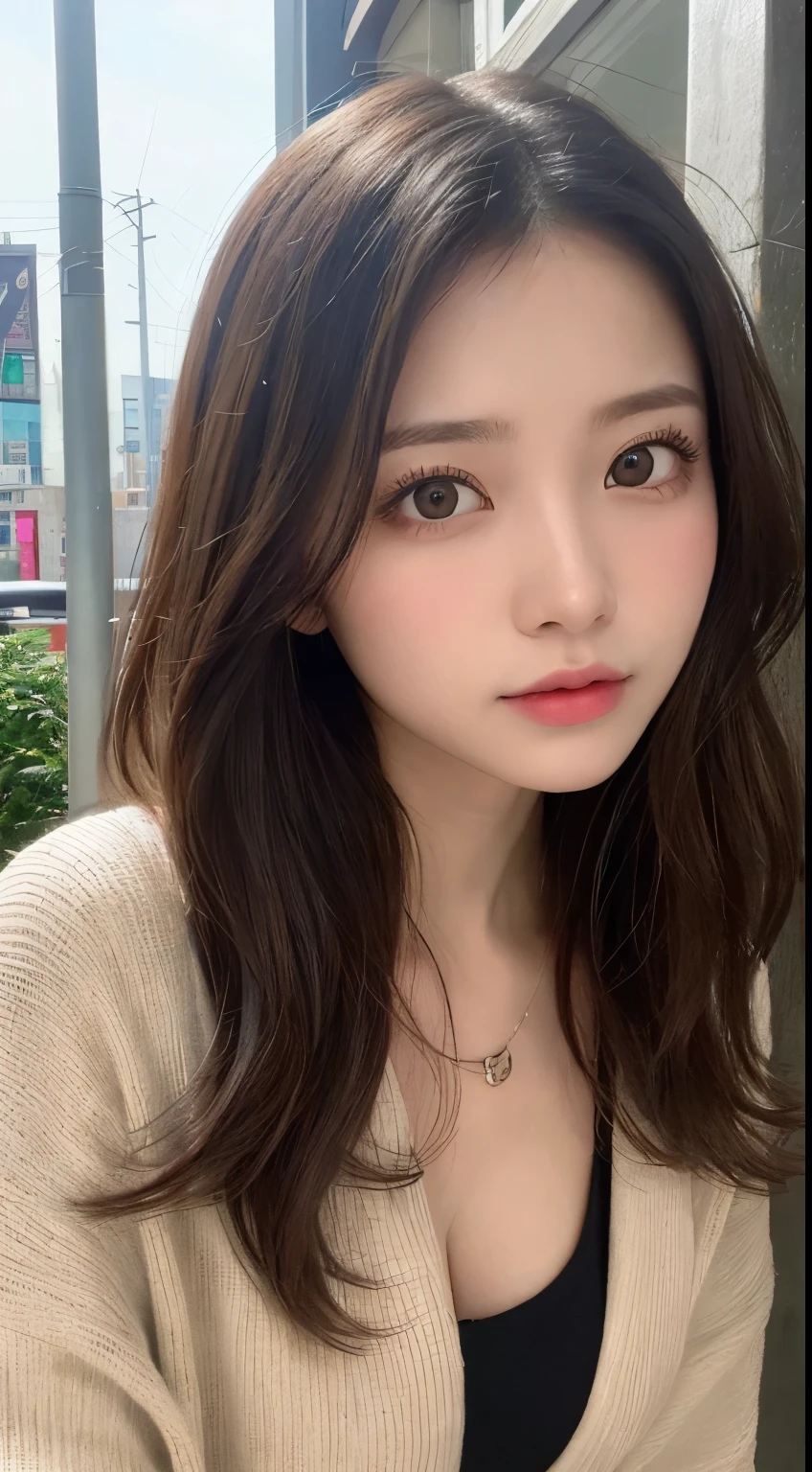 finely detail, hight resolution, hightquality、Perfect dynamic composition, Beautiful detailed eyes, Medium Hair, 、Natural Color Lip,Kamimei、Shibuya、20 years girl、1 persons、Transparent skin、Glowing hair、masutepiece, Best Quality, Illustration, Ultra-detailed, finely detail, hight resolution, 8K、The correct state of the human body、crouching down、Gravure Model Pose，Hair soaring in the wind