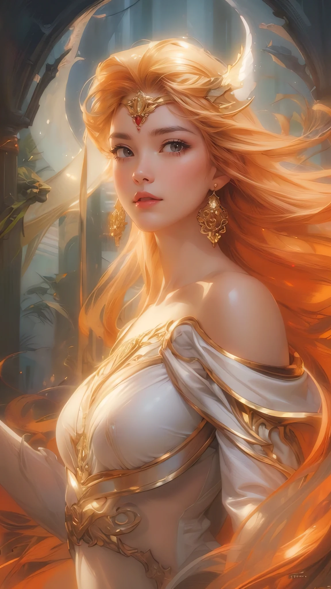 (best quality,4k,8k,highres,masterpiece:1.2),ultra-detailed,(realistic,photorealistic,photo-realistic:1.37), illustration by artgerm and gerald brom, attractive woman, perfect body, huge breasts, hyperfeminine curves, dangerous allure, futuristic theme, black, red, gold, vibrant, emotive expressions
