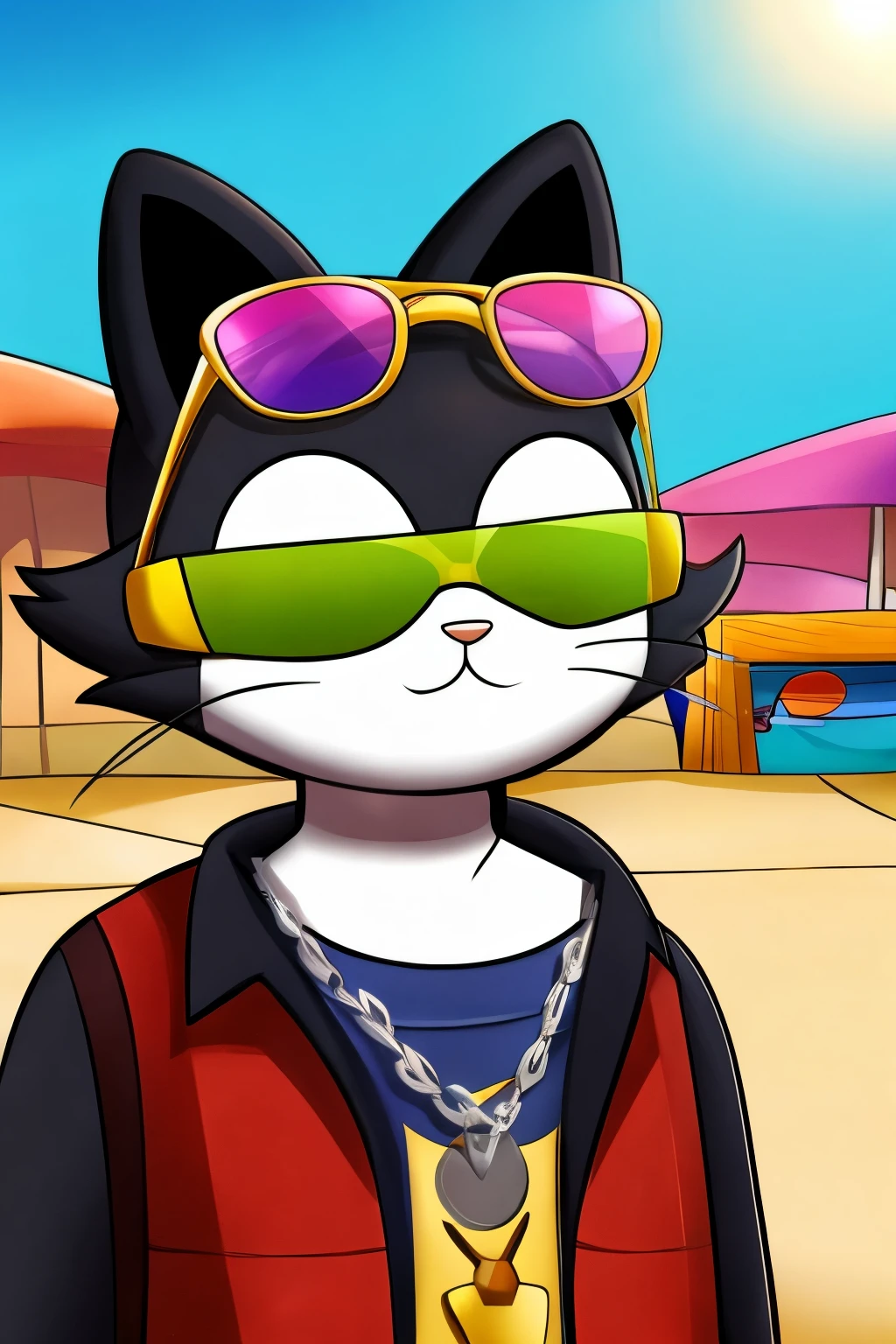cat with ironic sunglasses felino 
