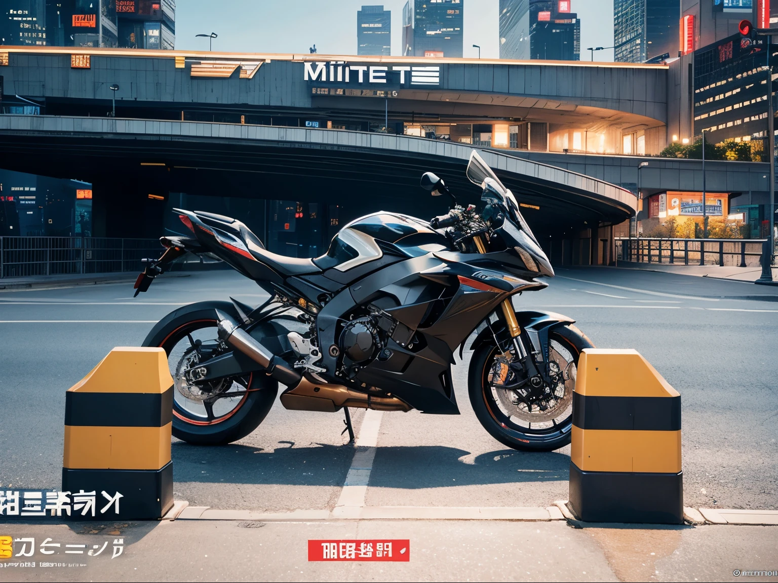 official art, Unity 8K wallpaper, Super detailed, Beautiful and beautiful, masterpiece, best quality, motorcycle,Science Fiction,Mecha Style,night, Cyberpunk cityscape, Epic screen, cyberpunk