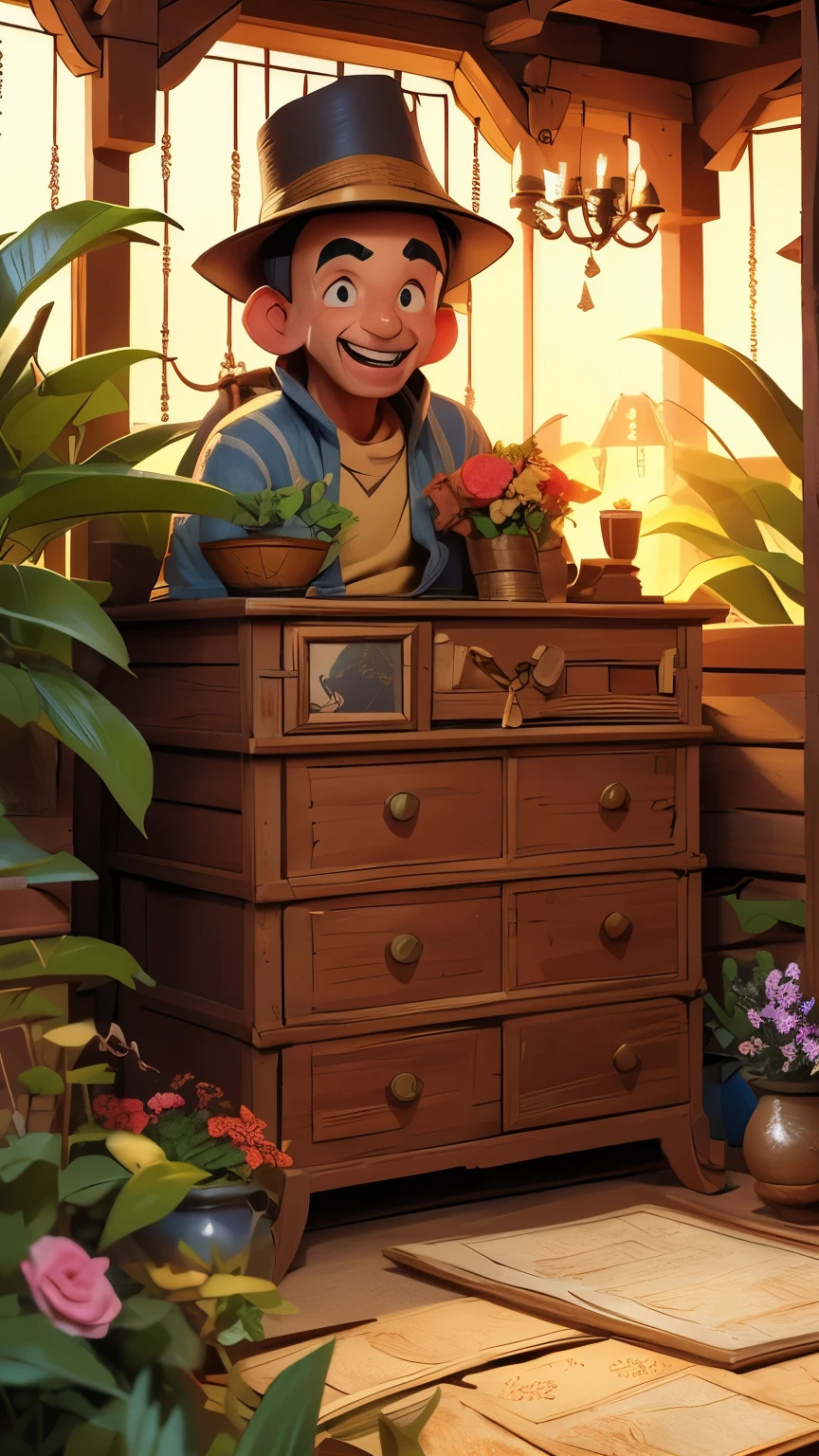 Ali found an old chest hidden behind bushes in his backyard. He looked full of joy when he opened the chest and found an old map with instructions written on it.