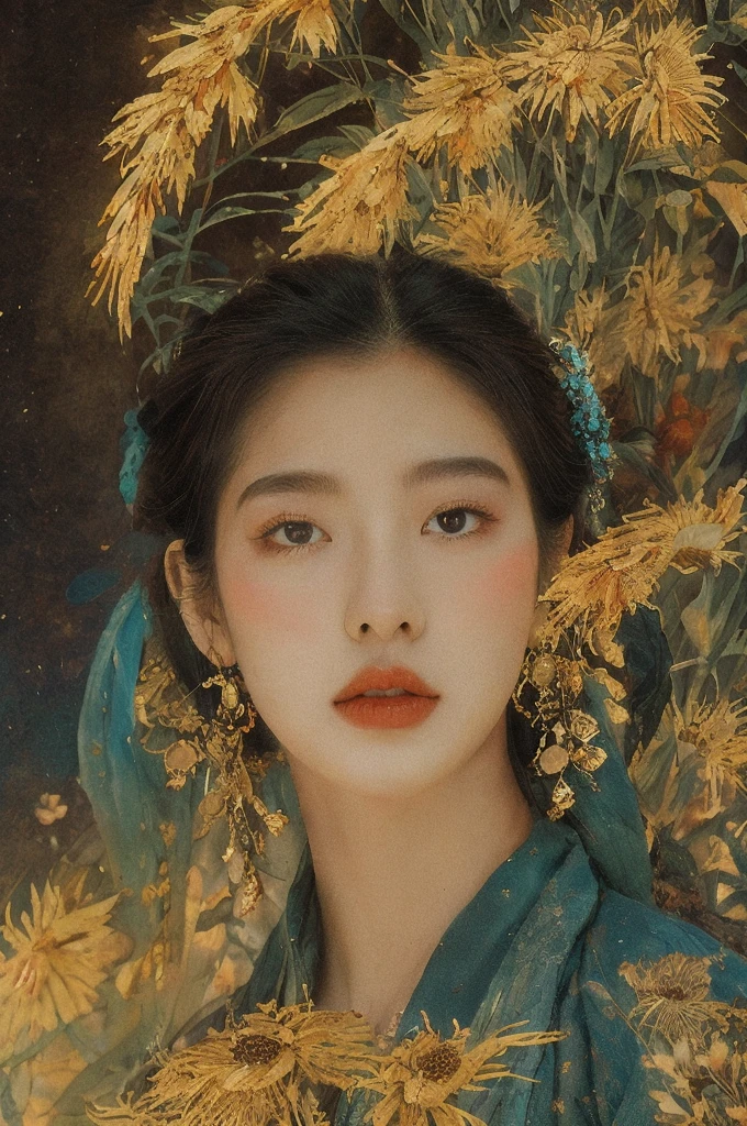 (NSFW:1)In an enchanting setting, an oil painting (1.5) captures a dynamic scene, where a confident girl (1girl) leans against a dreamy background infused with elements of Chinese aesthetics. The backdrop, adorned with mesmerizing Ambilight colors, exudes a touch of China's charm. The dynamic brushwork (1.5) brings her form to life, while the double-exposure background weaves an ethereal atmosphere. Vivid splashes and lively brushstrokes add an artistic flair.
Limited colors burst forth on an ultra-detailed 8k unity wallpaper, seamlessly incorporating elements of Chinese culture, complemented by zentangle and mandala motifs that blend harmoniously with fractal art (1.3). The dynamic angle presents an elegant dance of chaos against a dreamlike atmospheric brutalist design background.
A symphony of renowned artists like James Jean, Roby Dwi Antono, and Ross Tran contributes to an ecstatic musical notes ambiance. Floating colorful sparkles (1) illuminate her glowing skin against the cosmic backdrop, creating a tranquil mosaic reminiscent of blue and green jellyfish (1.4) amidst the photorealistic (1.4) depths.
  