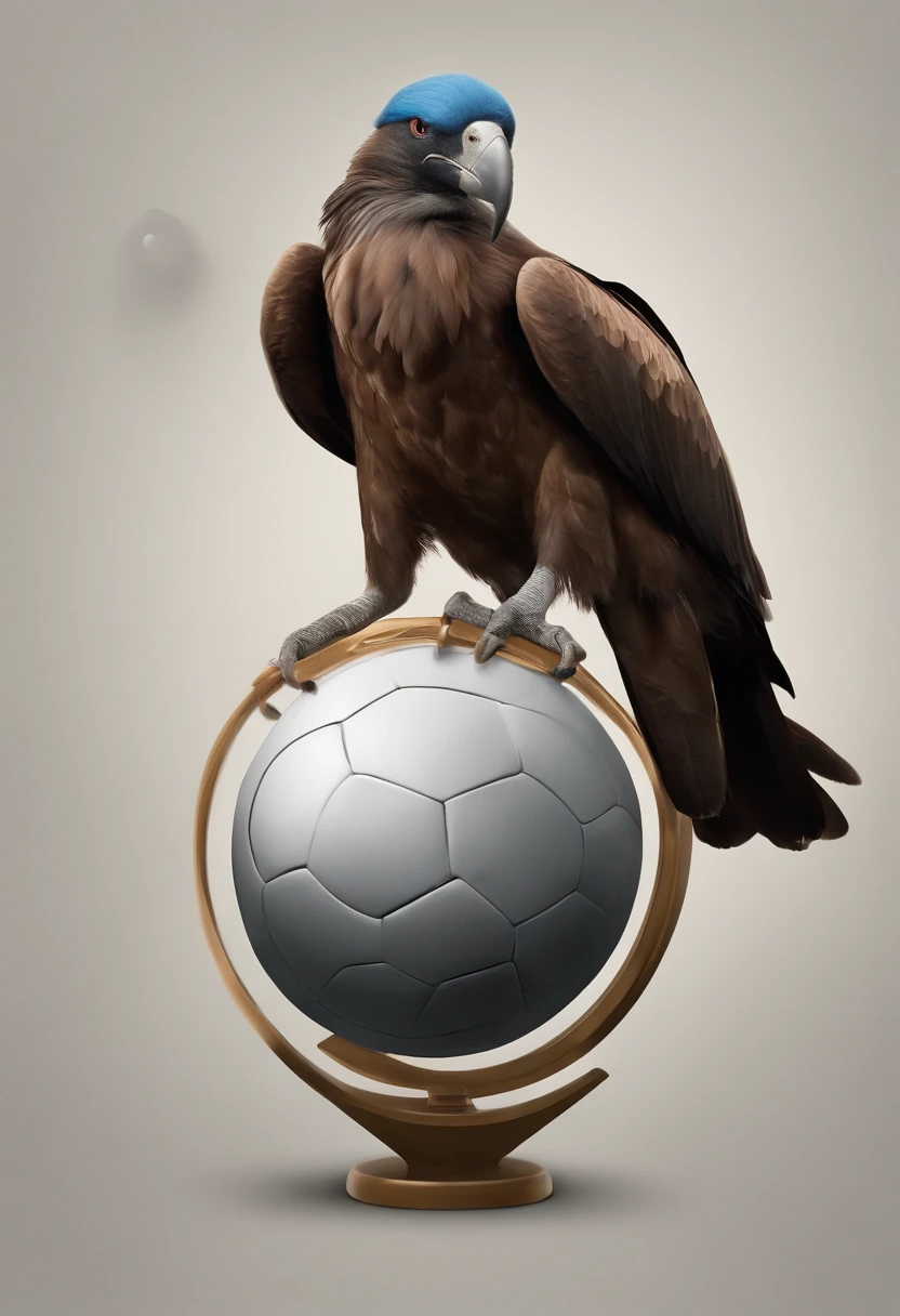 image of a condor with a ball and cap, art station trend, vestido con ropa deportiva, Hyper-realistic detailed rendering, miembro de un equipo de futbol, estilo urbano, pose intimidante, condor planet, ropa de moda, urbano, maullar, rasgos ecuatorianos, 8 1 5