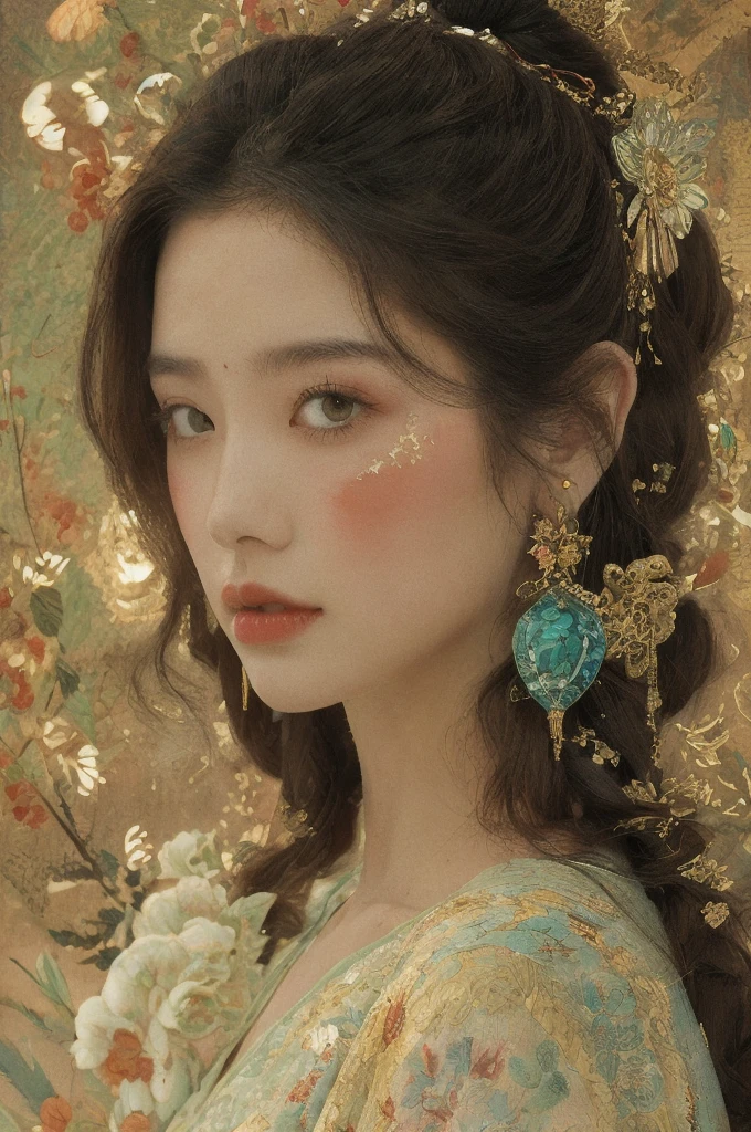 (NSFW:1)In an enchanting setting, an oil painting (1.5) captures a dynamic scene, where a confident girl (1girl) leans against a dreamy background infused with elements of Chinese aesthetics. The backdrop, adorned with mesmerizing Ambilight colors, exudes a touch of China's charm. The dynamic brushwork (1.5) brings her form to life, while the double-exposure background weaves an ethereal atmosphere. Vivid splashes and lively brushstrokes add an artistic flair.
Limited colors burst forth on an ultra-detailed 8k unity wallpaper, seamlessly incorporating elements of Chinese culture, complemented by zentangle and mandala motifs that blend harmoniously with fractal art (1.3). The dynamic angle presents an elegant dance of chaos against a dreamlike atmospheric brutalist design background.
A symphony of renowned artists like James Jean, Roby Dwi Antono, and Ross Tran contributes to an ecstatic musical notes ambiance. Floating colorful sparkles (1) illuminate her glowing skin against the cosmic backdrop, creating a tranquil mosaic reminiscent of blue and green jellyfish (1.4) amidst the photorealistic (1.4) depths.
  