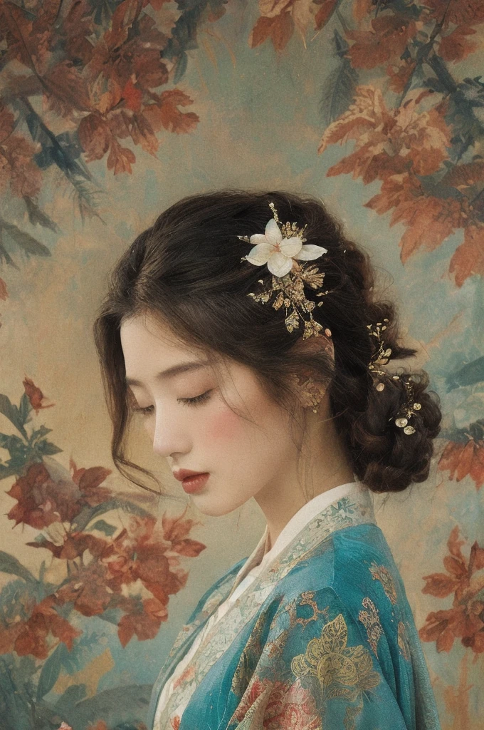 (NSFW:1)In an enchanting setting, an oil painting (1.5) captures a dynamic scene, where a confident girl (1girl) leans against a dreamy background infused with elements of Chinese aesthetics. The backdrop, adorned with mesmerizing Ambilight colors, exudes a touch of China's charm. The dynamic brushwork (1.5) brings her form to life, while the double-exposure background weaves an ethereal atmosphere. Vivid splashes and lively brushstrokes add an artistic flair.
Limited colors burst forth on an ultra-detailed 8k unity wallpaper, seamlessly incorporating elements of Chinese culture, complemented by zentangle and mandala motifs that blend harmoniously with fractal art (1.3). The dynamic angle presents an elegant dance of chaos against a dreamlike atmospheric brutalist design background.
A symphony of renowned artists like James Jean, Roby Dwi Antono, and Ross Tran contributes to an ecstatic musical notes ambiance. Floating colorful sparkles (1) illuminate her glowing skin against the cosmic backdrop, creating a tranquil mosaic reminiscent of blue and green jellyfish (1.4) amidst the photorealistic (1.4) depths.
  