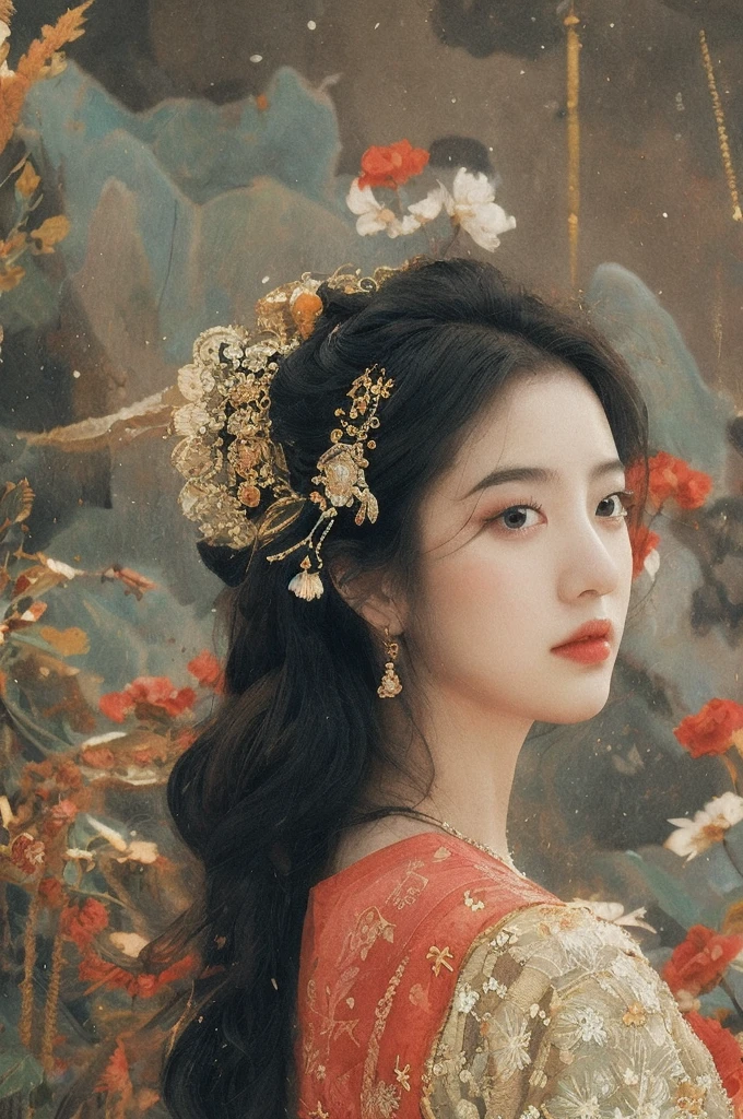 (NSFW:1)In an enchanting setting, an oil painting (1.5) captures a dynamic scene, where a confident girl (1girl) leans against a dreamy background infused with elements of Chinese aesthetics. The backdrop, adorned with mesmerizing Ambilight colors, exudes a touch of China's charm. The dynamic brushwork (1.5) brings her form to life, while the double-exposure background weaves an ethereal atmosphere. Vivid splashes and lively brushstrokes add an artistic flair.
Limited colors burst forth on an ultra-detailed 8k unity wallpaper, seamlessly incorporating elements of Chinese culture, complemented by zentangle and mandala motifs that blend harmoniously with fractal art (1.3). The dynamic angle presents an elegant dance of chaos against a dreamlike atmospheric brutalist design background.
A symphony of renowned artists like James Jean, Roby Dwi Antono, and Ross Tran contributes to an ecstatic musical notes ambiance. Floating colorful sparkles (1) illuminate her glowing skin against the cosmic backdrop, creating a tranquil mosaic reminiscent of blue and green jellyfish (1.4) amidst the photorealistic (1.4) depths.
  