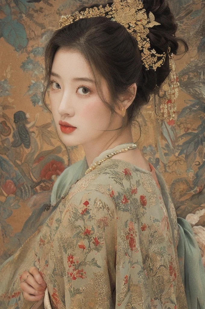 (NSFW:1)In an enchanting setting, an oil painting (1.5) captures a dynamic scene, where a confident girl (1girl) leans against a dreamy background infused with elements of Chinese aesthetics. The backdrop, adorned with mesmerizing Ambilight colors, exudes a touch of China's charm. The dynamic brushwork (1.5) brings her form to life, while the double-exposure background weaves an ethereal atmosphere. Vivid splashes and lively brushstrokes add an artistic flair.
Limited colors burst forth on an ultra-detailed 8k unity wallpaper, seamlessly incorporating elements of Chinese culture, complemented by zentangle and mandala motifs that blend harmoniously with fractal art (1.3). The dynamic angle presents an elegant dance of chaos against a dreamlike atmospheric brutalist design background.
A symphony of renowned artists like James Jean, Roby Dwi Antono, and Ross Tran contributes to an ecstatic musical notes ambiance. Floating colorful sparkles (1) illuminate her glowing skin against the cosmic backdrop, creating a tranquil mosaic reminiscent of blue and green jellyfish (1.4) amidst the photorealistic (1.4) depths.
  