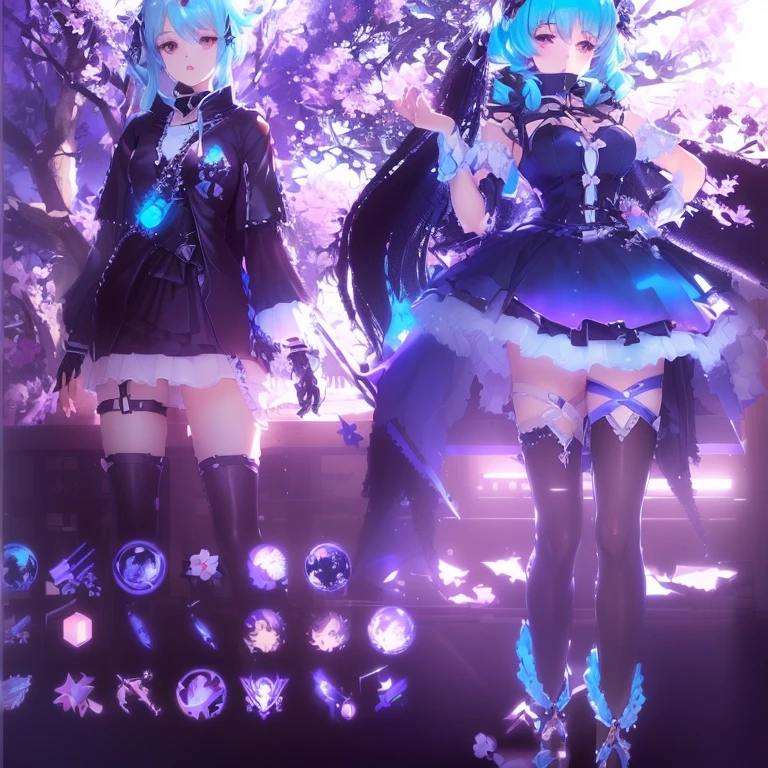 anime girl dans une robe courte et une jupe courte avec une épée, style voie d'azur, lunar themed outfit, style de première ligne des filles, Style de collection Kantai, vêtements de sorcière astrale, Mode JRPG, my darling anime dress up, inspired gacha club game, personnages d'Azur Lane, anime decor style, Style artistique de l'anime Moe, vermillon et cyan