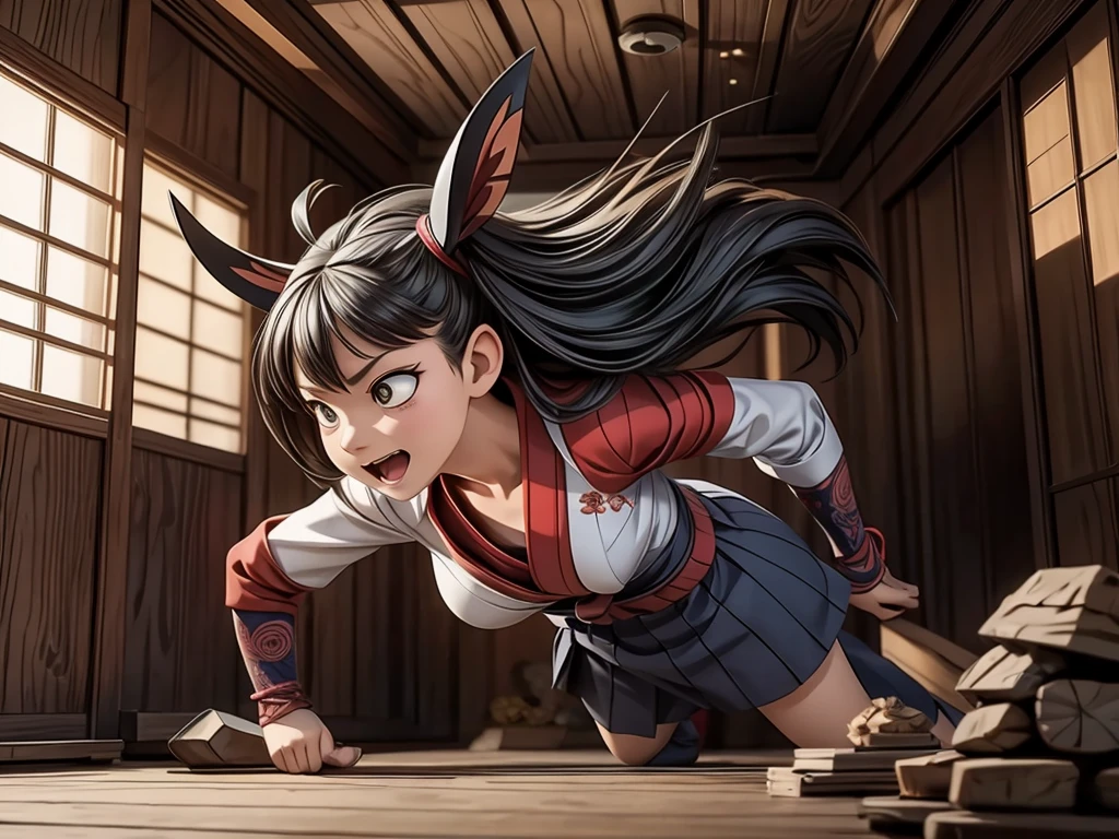 (a fierce, tense yokai battle scene),(traditional Japanese art, ukiyo-e),(detailed yokai warriors, intricate yokai masks),(best quality, highres, realistic),(dark, ominous colors),(dramatic directional lighting),(supernatural creatures, mystical atmosphere)