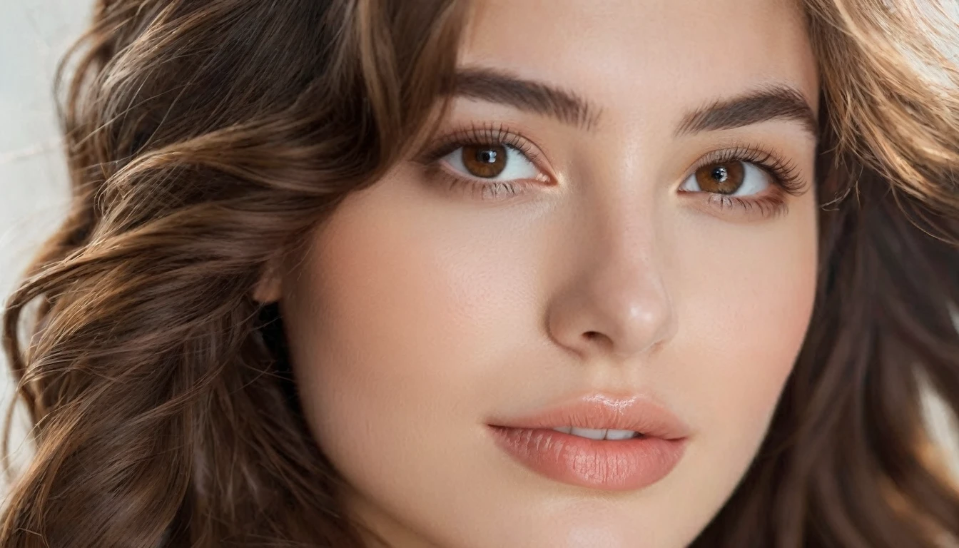 ((full body )) portrait photo of a beautiful 25 years old european woman, endless long (extra long curly brown hair), Award - winning photograph, Masterpiece, 8k, ultra high res, hyper detailed, beautiful woman, perfect face, rule of thirds, Perfect eyes, Perfect iris, perfect pupils, (perfectly round iris:1.3), Perfect lips, Perfect teeth, dimples, perfect nose, highly detailed hair, ((detailed face)), ((detailed facial features)), (finely detailed skin), pale skin, realistic skin texture, extreme skin details, (pores:0.1),(sweaty:0.8), insane details, intricate details, amazing fine detail, photorealistic, photograph, photorealism, rich colors, lifelike texture, neutral colors, Soft front light,cinematic lighting, dramatic lighting,dappled light on face, backlight on hair, sharp focus, wide angle, film grain, dslr, raw photo, photographed on Nikon