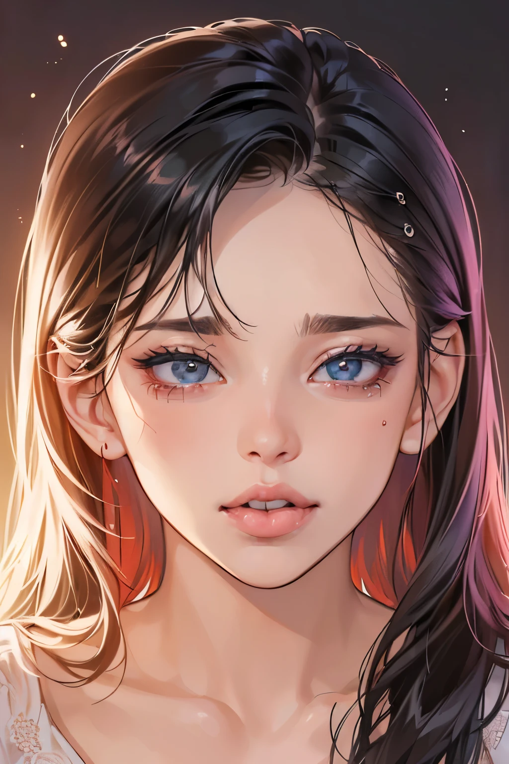 (1 beautiful girl:1.4),(excited face:1.2),(having an intense orgasm:1.2),opening her mouth wide:1.2, sticking out her tongue:1.2, rolling her eyes:1.2,
(ultra-detailed:1.4),(realistic depiction:1.4),,(sensual expressions:1.4),
(her body trembling:1.2),(facing the camera:1.2),(moist lips:1.2),(writhe in pleasure:1.2),
(ecstasy painted on her face:1.2),(eyes rolling back:1