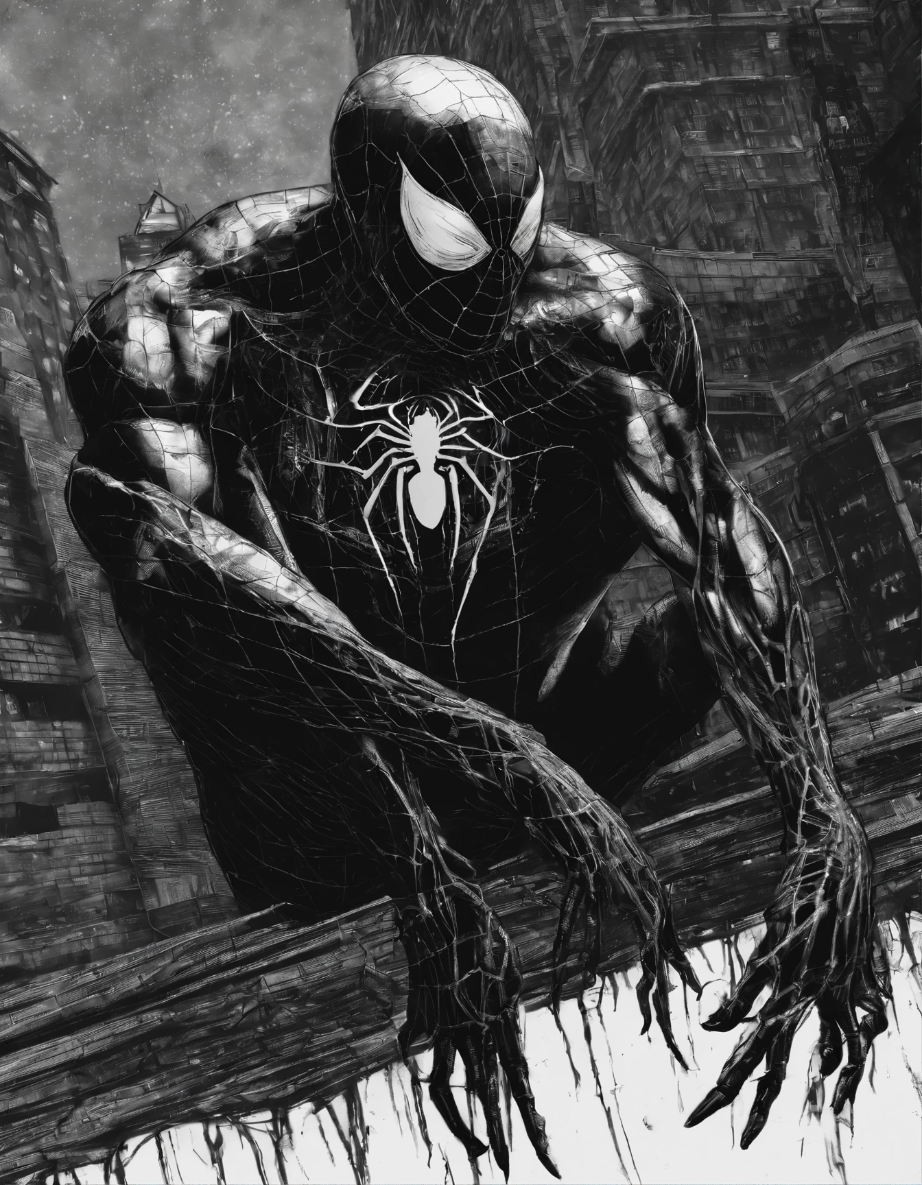 #homem-aranha #trajepreto #realista #high resolution #4k #teiasdearanha #cyberpunk