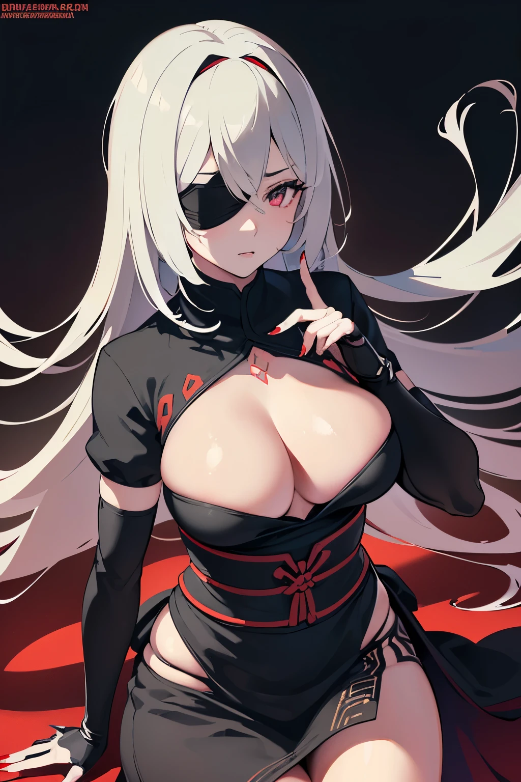 (Android A2:1.2), (from nier automata), (blindfolded), (super tight micro kimono:1.2), (open kimono), (tichk thighs:1.1), (detaile face and eyes:1.2), (deep red), (light blue), (perfect nails:1.1), (long hair), (simple black), (neon city square), (drak night), hyper realistic, (ridiculously detailed:1.1), (hd, hdr, uhd, fhd, hq), (highly detailed), (noise reduction), (detailed hand and finger:1.2), (medium breasts:1.2), (busty), (deep cleavage:1.2), (labia outline:1.3), (hard teat:1.3).
