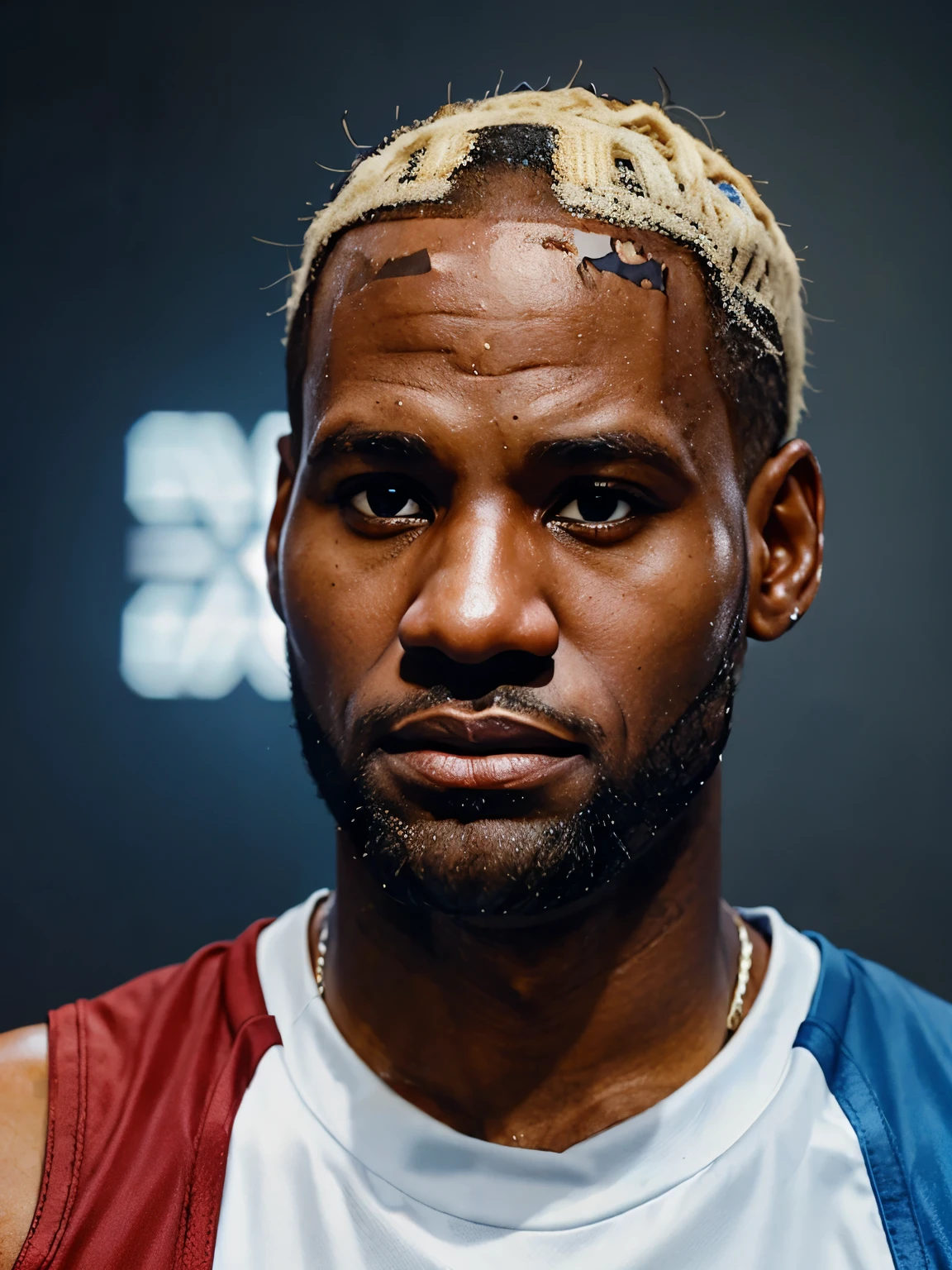 Transform LeBron James into a blue eyed blonde white man