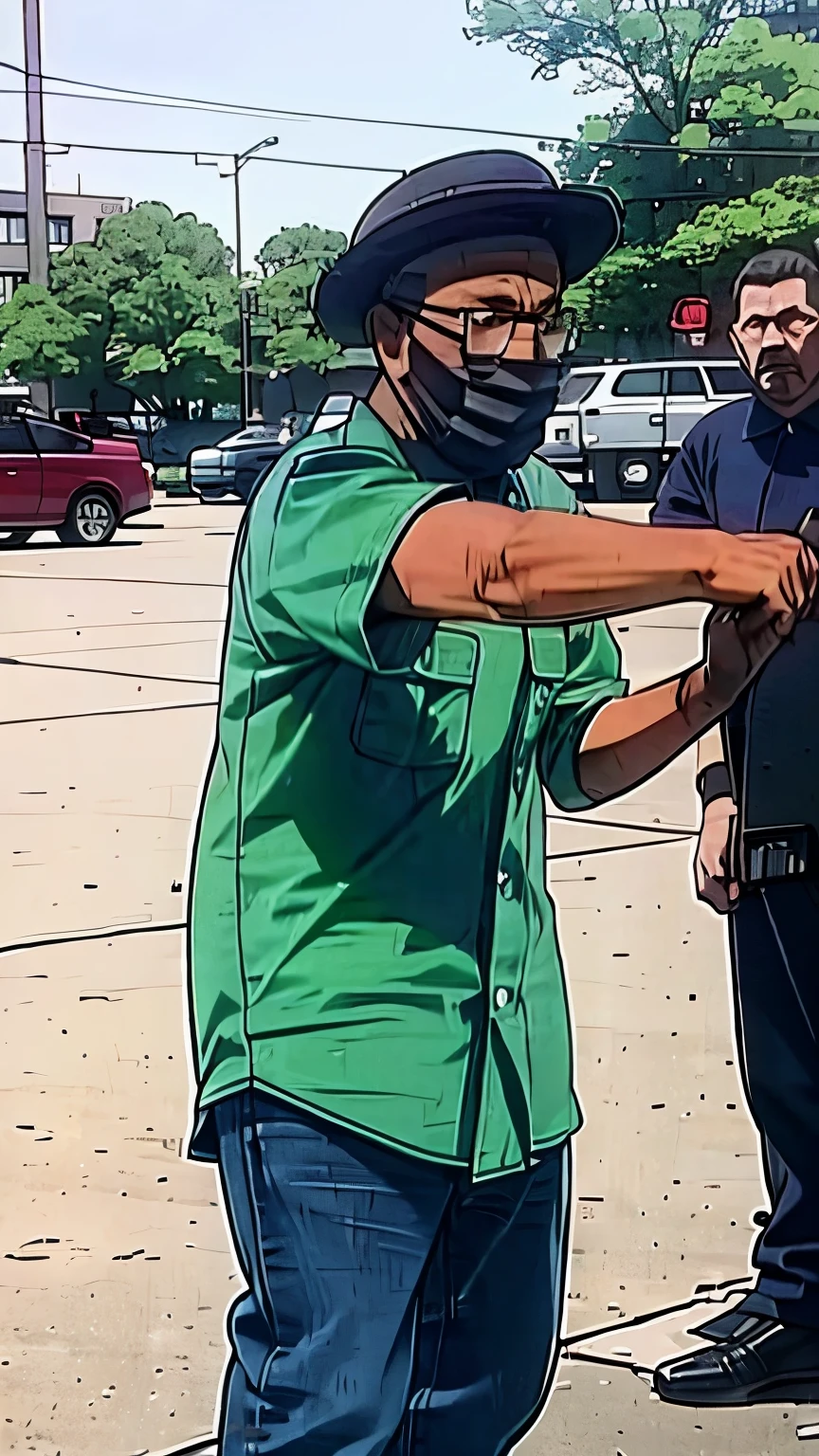 few people. damn hood , black people, holding pistol , gang war , black nigga, spraying bullets, girl surounded by black men, street , niggas
