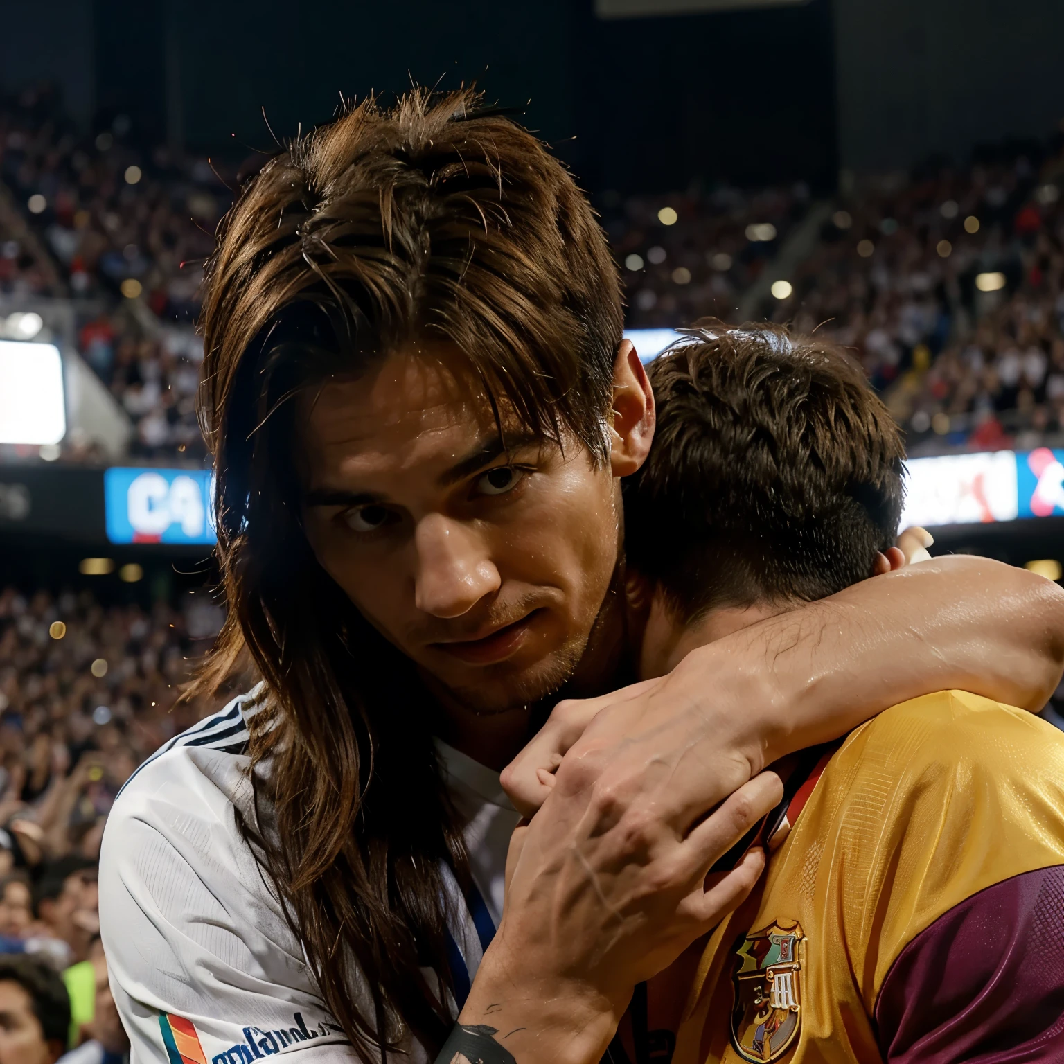 Messi besando a cristiano Ronaldo 
