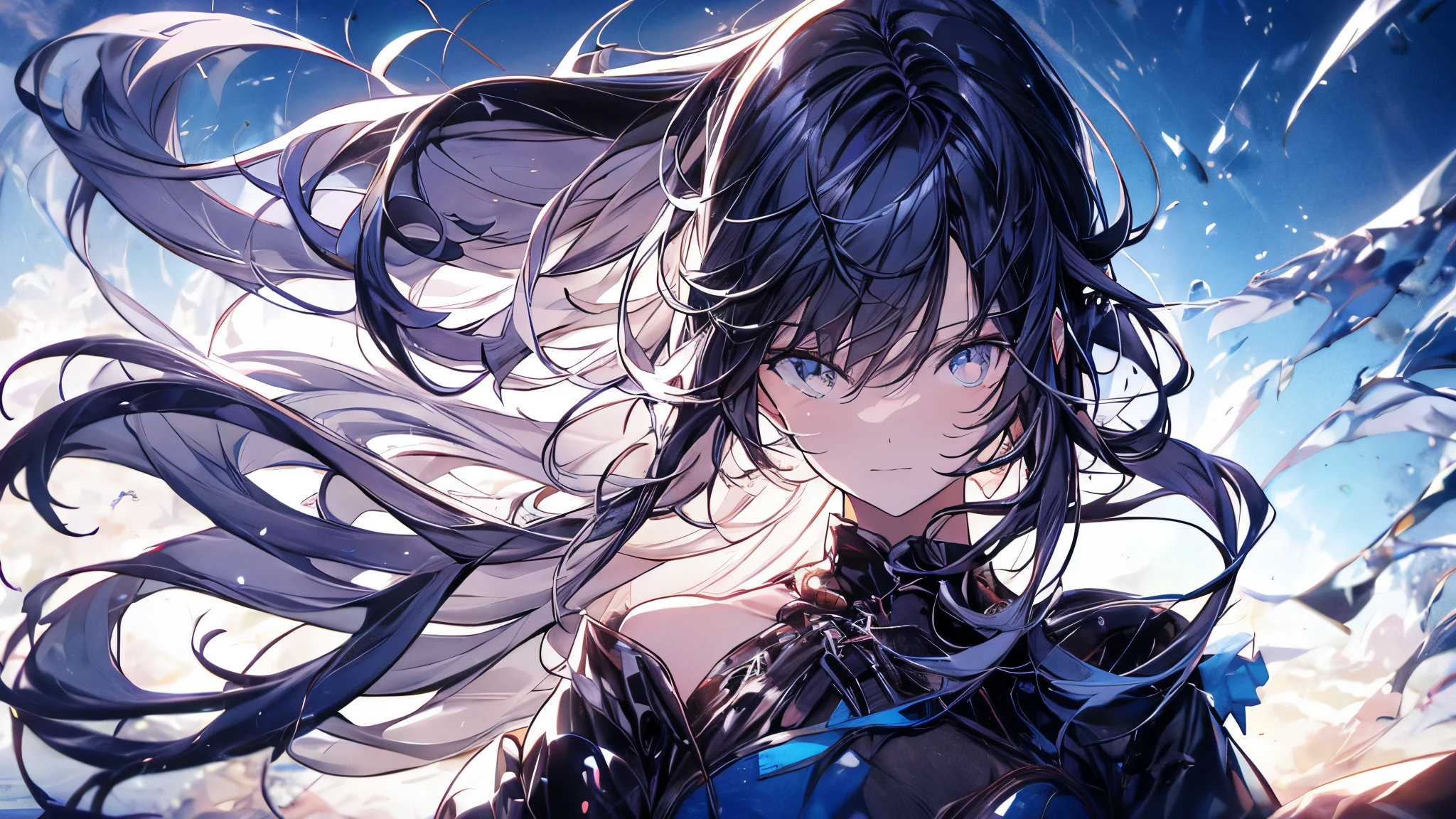 pelo multicolor, cabello degradado, adorno para el pelo de zanahoria, lunar debajo del ojo, ojos ambar, Alto detalle, Verism, Hyperrealism, Contemporary art, cinematic lighting, brillar, plano general, F/1.2, mejor calidad, premiado, 8k, super detail, HD