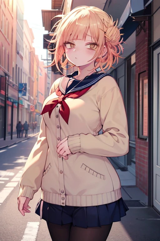 yuihirasawa, yui hirasawa, short hair, brown hair, hair ornaments, (brown eyes:1.5), hair clip,
break sakuragaoka high , , uniform, blazer, shirt, white shirt, collared shirt, skirt, pleated skirt,black pantyhose,brown loafers,toast in your mouth, running, city street,morning,Morning Day,The sun is rising,
break outdoors, residential street,
break looking at viewer, (cowboy shot:1.5),
break (masterpiece:1.2), highest quality, High resolution, unity 8k wallpaper, (figure:0.8), (detailed and beautiful eyes:1.6), highly detailed face, perfect lighting, Very detailed CG, (perfect hands, perfect anatomy),