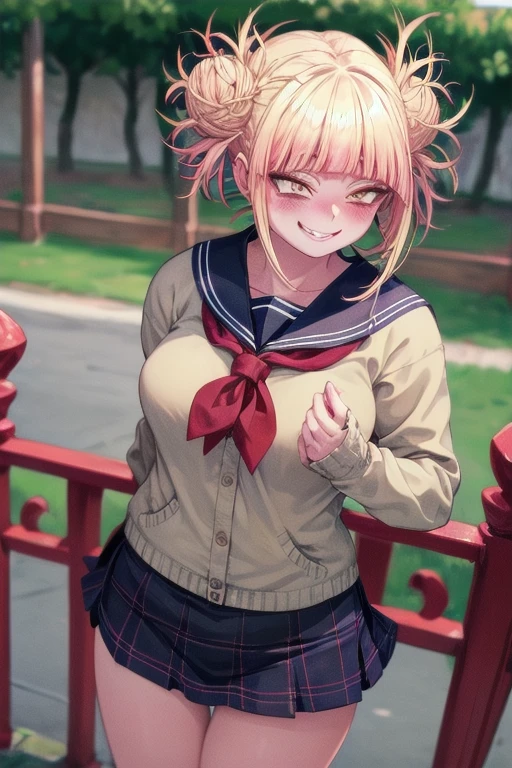 very cute and beautiful girl,(highly detailed beautiful face and eyes:1.2),(smile),blush,cowboy shot, (white blouse with detailed frills),long sleeve BREAK standing,(skirt lift,white panties), dynamic angle,hair ribbon,black hair,(scarlet plaid mini skirt) BREAK arbor in rose garden,wooden fence,distant trees, (best quality,masterpiece:1.2),absurdres,highres,ultra-detailed,extremely detailed,32k,8k resolution, intricate details,cinematic scene,detailed background,solo,dynamic angle,