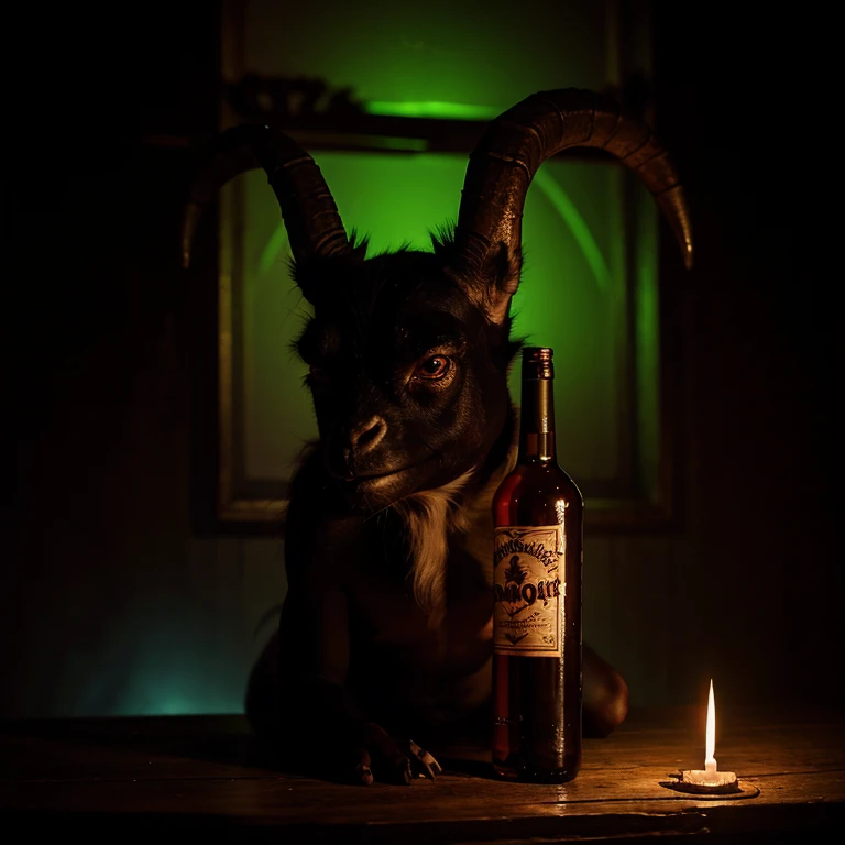 Alcoholic evil demon satan goat frog darkness