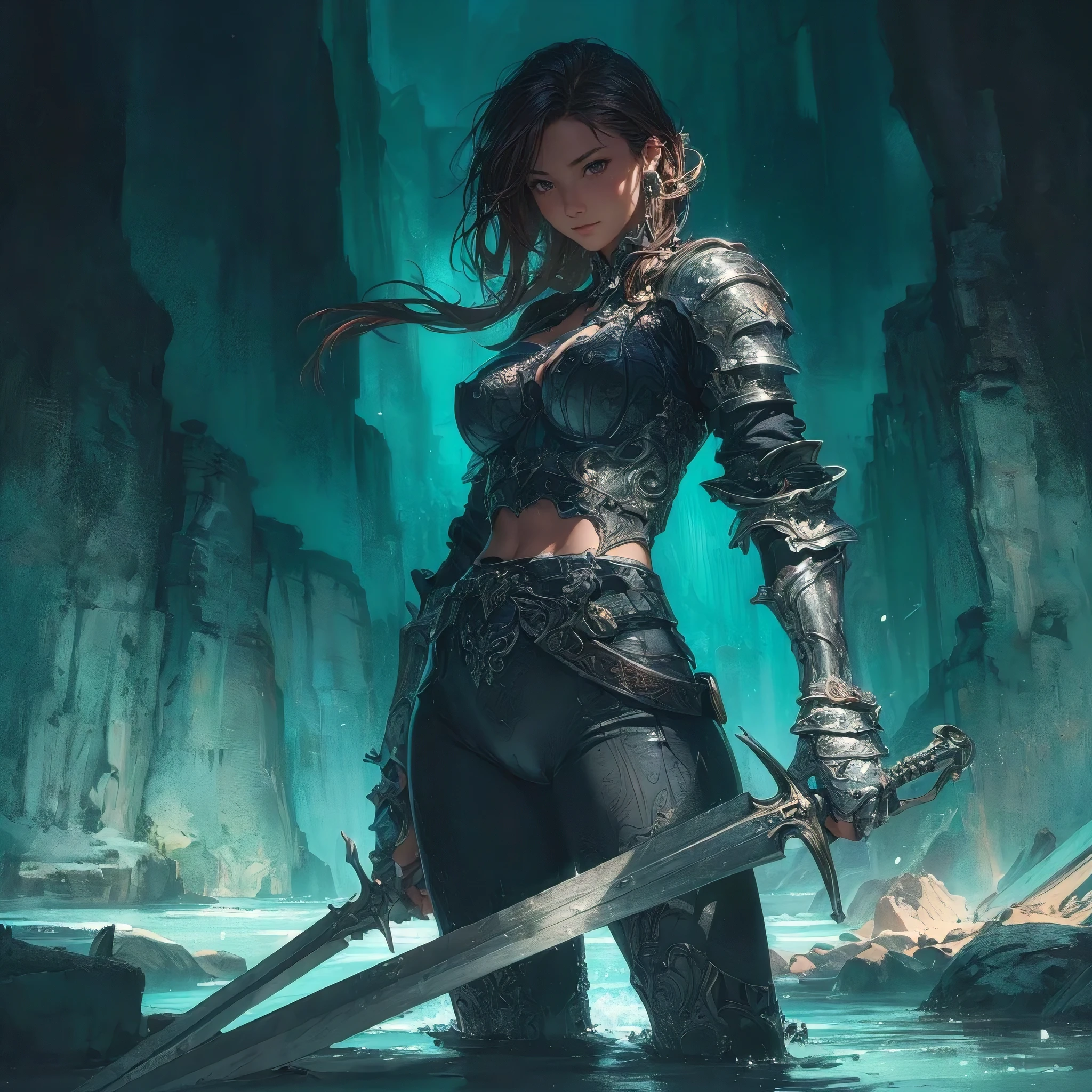 (best quality,4k,8k,highres,masterpiece:1.2),ultra-detailed,(realistic,photorealistic,photo-realistic:1.37), illustration by artgerm and gerald brom, attractive woman, perfect body, huge breasts, hyperfeminine curves, cute and playful pose, vibrant, emotive expressions