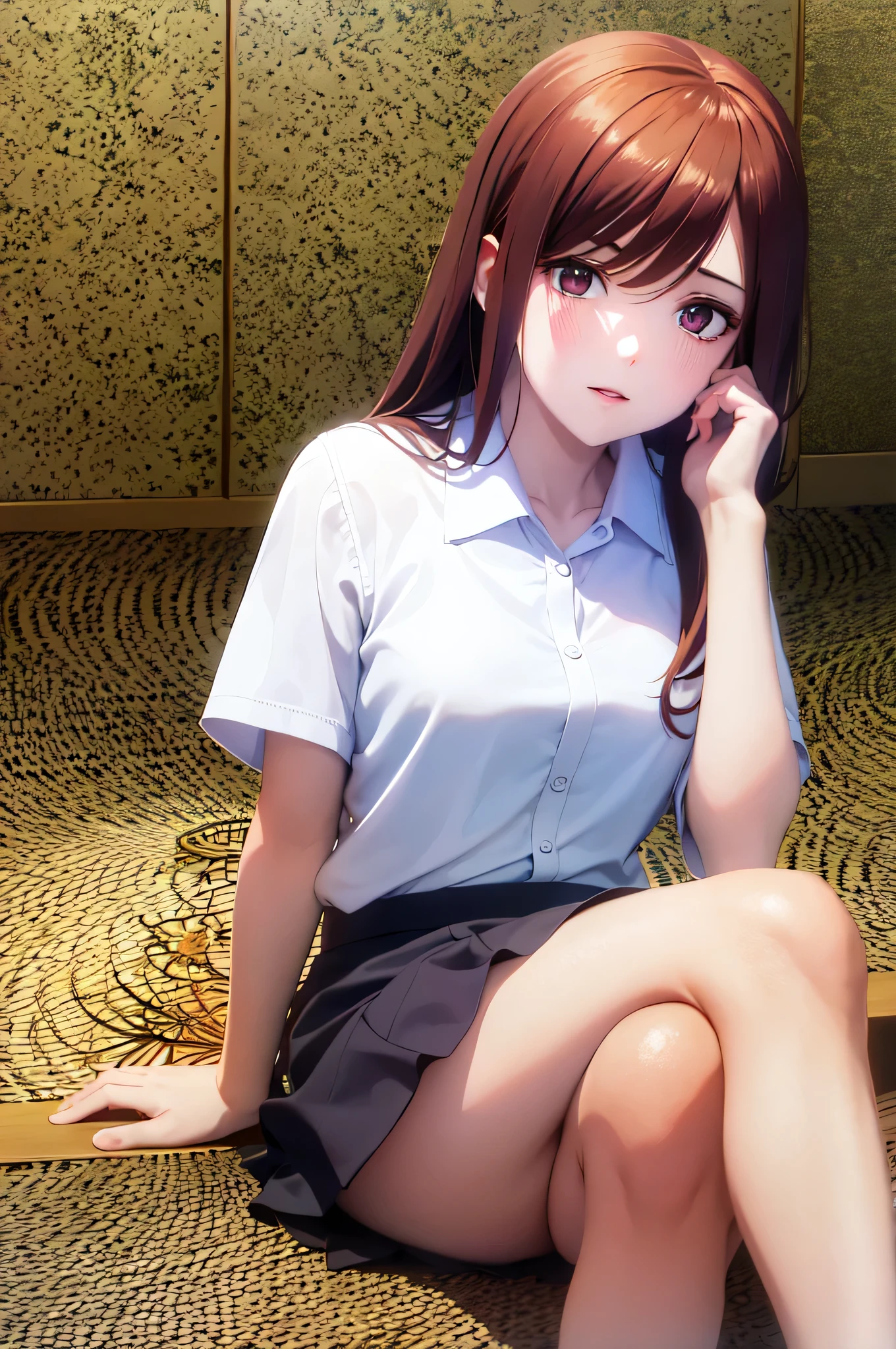 "(obra maestra, mejor calidad: 1.2), solo, 1 chica, Miku Nakano, serio, boca cerrada, mirando al espectador, mano en la cara, sentado, piernas cruzadas, camisa con cuello, corbata, falda, medias"
(Prominence on masterpiece, best quality: 1.2), alone, 1 girl, Miku Nakano, serious, closed mouth, looking at the viewer, hand on the face, sitting, crossed legs, collared shirt, tie, skirt, stockings)